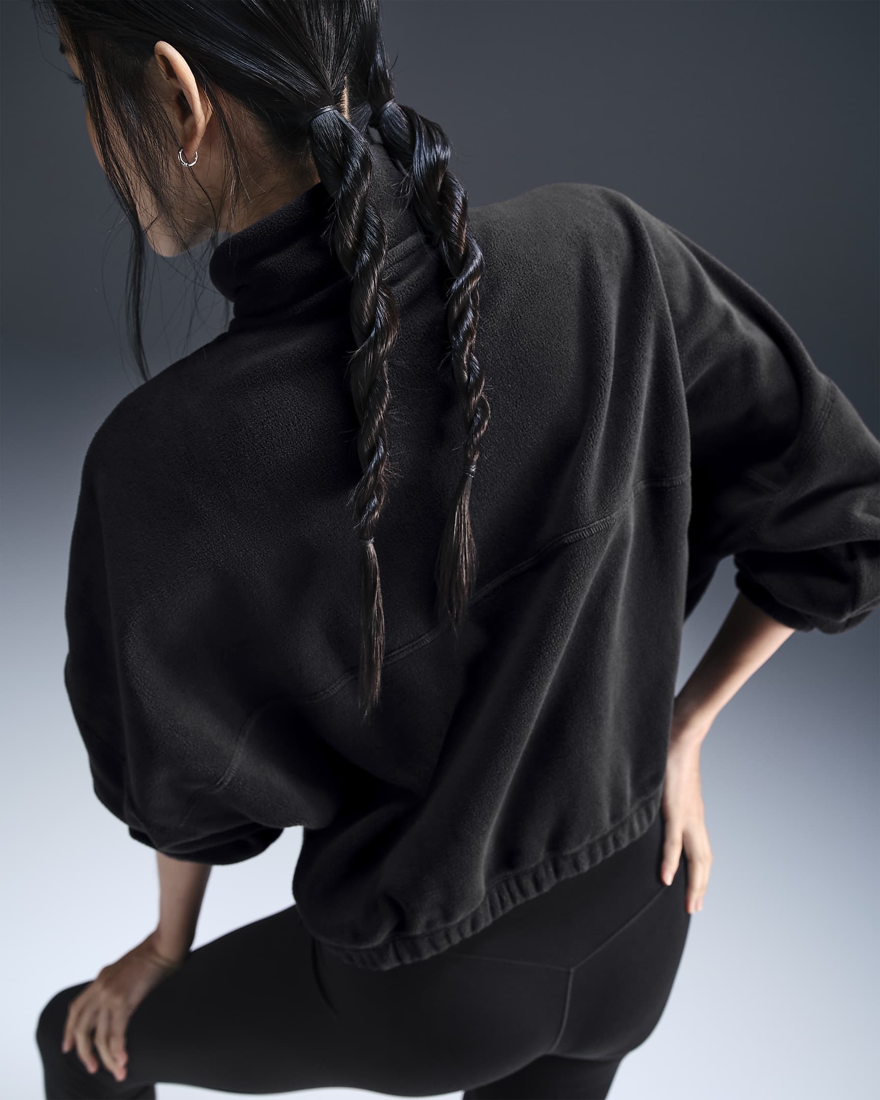 Top Oversize In Fleece Con Zip A Metu00e0 Lunghezza Therma-FIT One