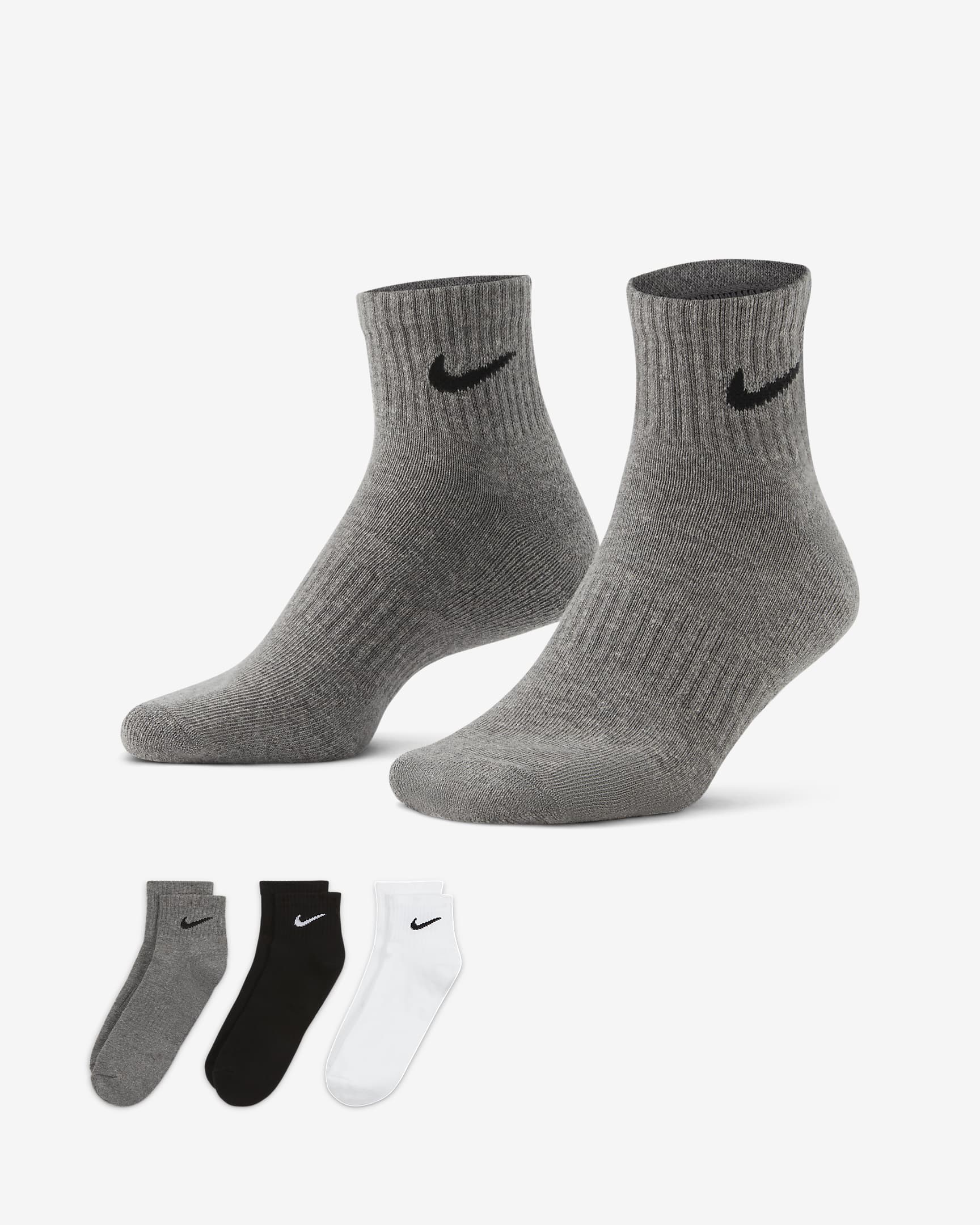 Nike Everyday Cushioned Calcetines de entrenamiento hasta el tobillo (3 pares) - Multicolor