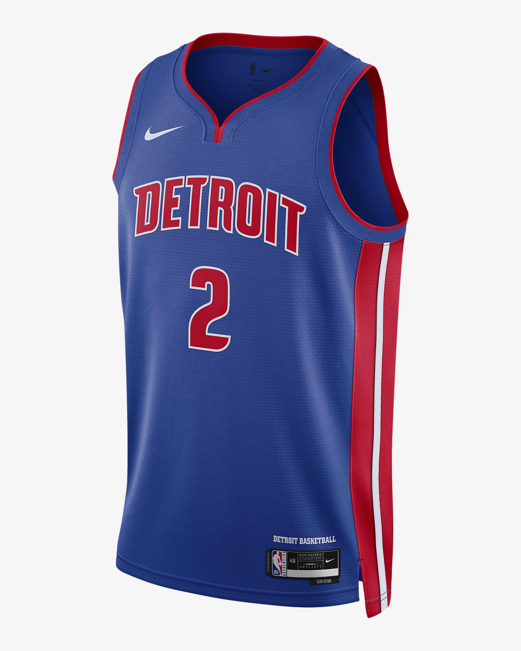 Maillot Nike Dri-FIT NBA Swingman Detroit Pistons Icon Edition 2022/23 pour homme - Rush Blue