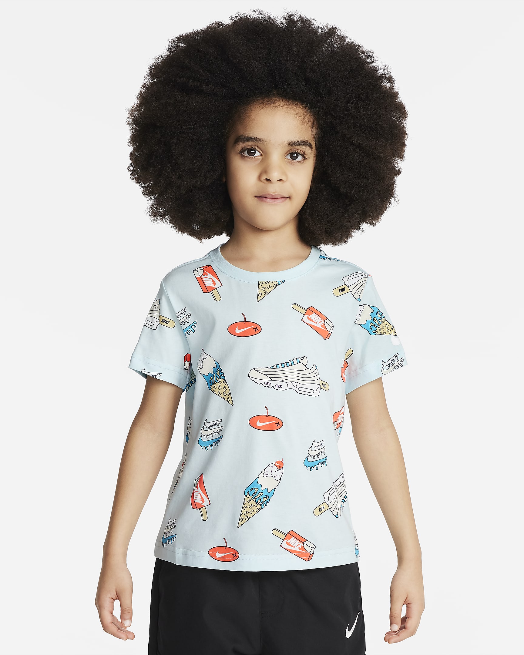 Nike Younger Kids' Sole Food Printed T-Shirt - Glacier Blue