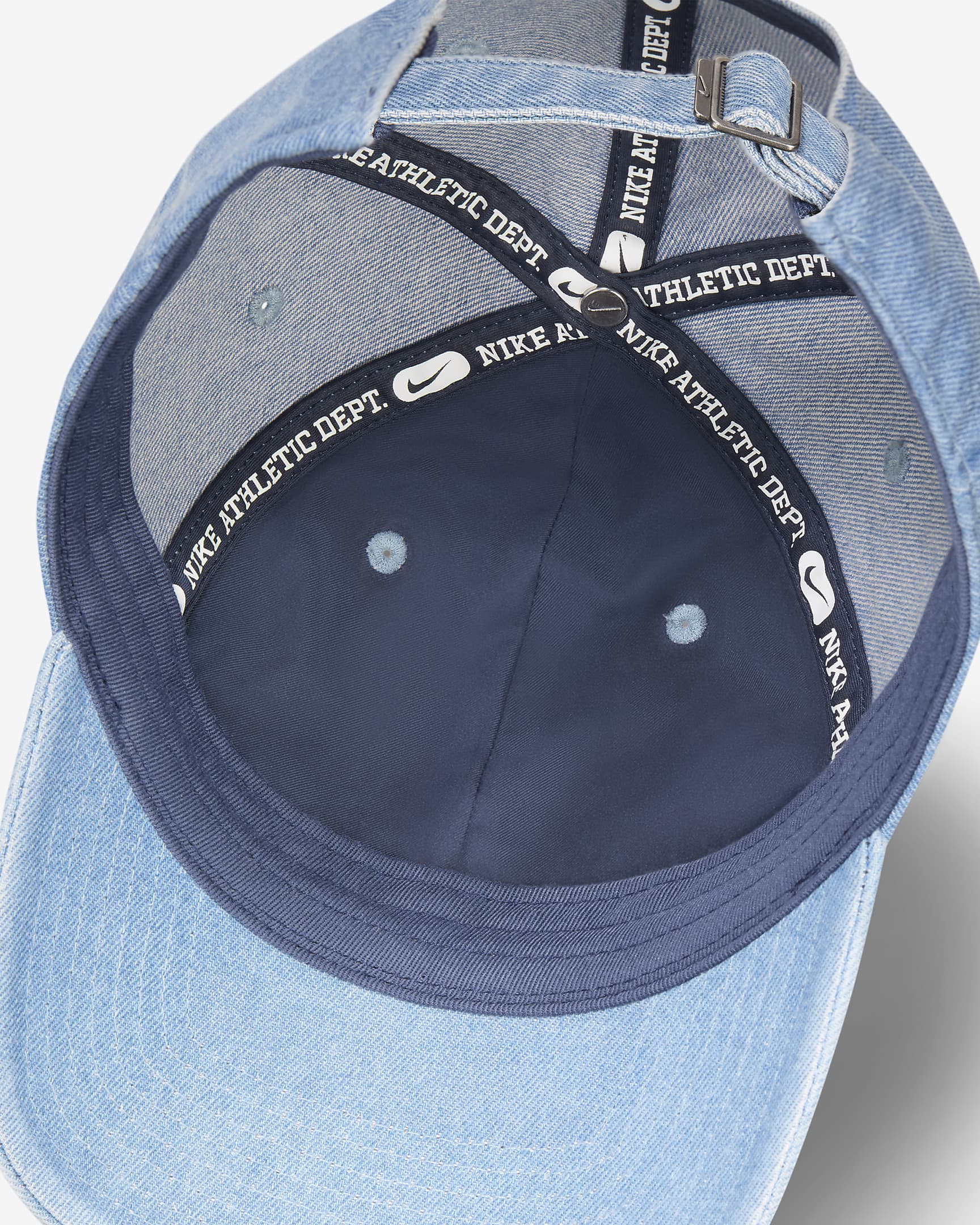 Cappello non strutturato in denim Nike Club - Aegean Storm/Thunder Blue/Bianco