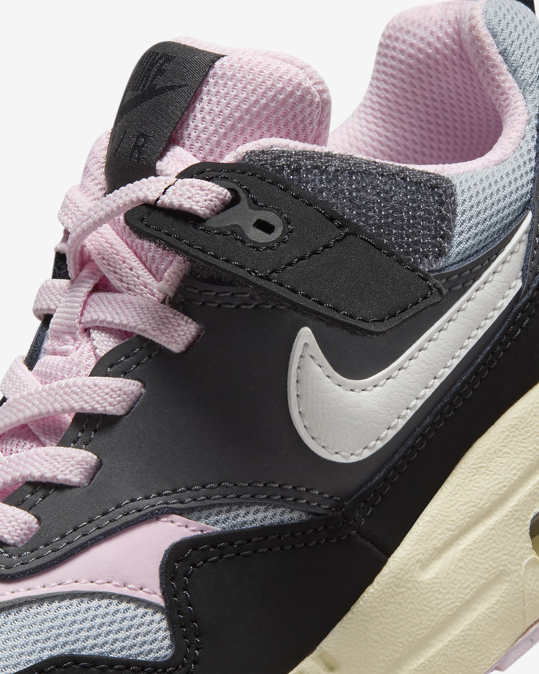 Nike Air Max 1 EasyOn Younger Kids' Shoes - Black/Anthracite/Pink Foam/Summit White