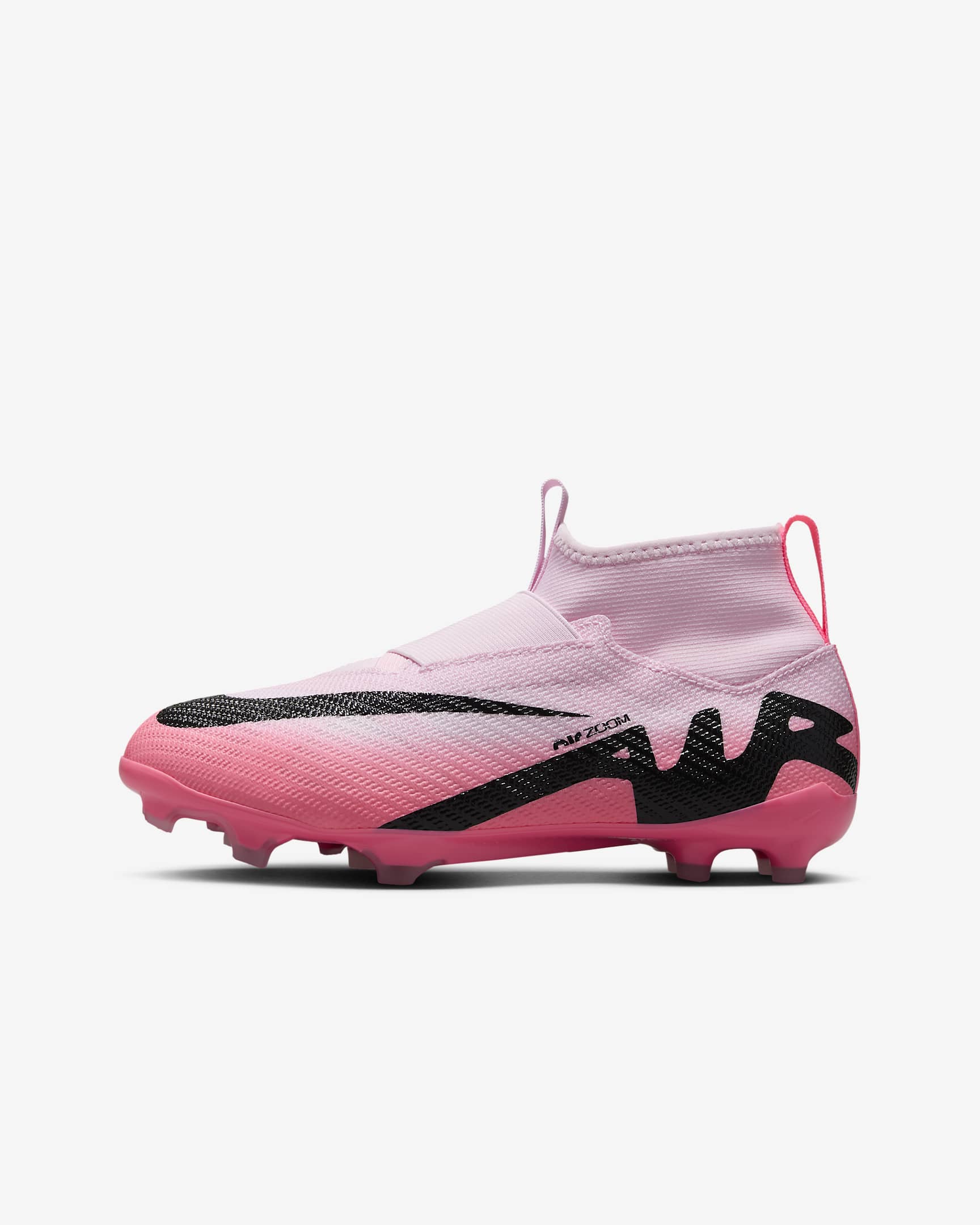 Calzado de fútbol FG high para niños de preescolar y grandes Nike Jr. Mercurial Superfly 9 Pro - Espuma rosa/Negro