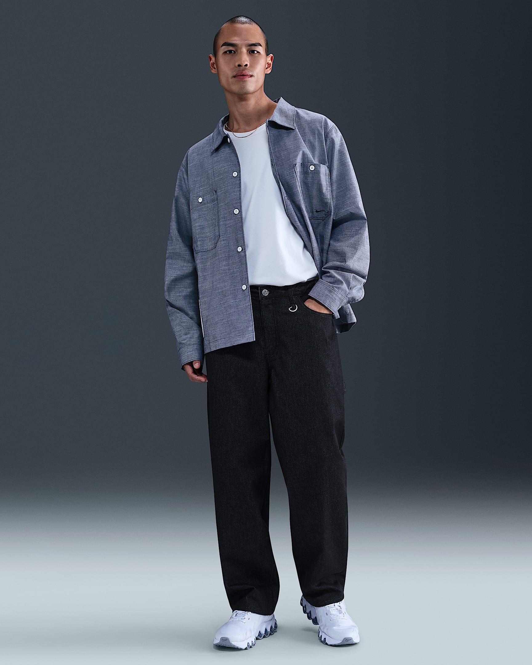 나이키 스포츠웨어 남성 루즈 핏 데님 팬츠 - 블랙
