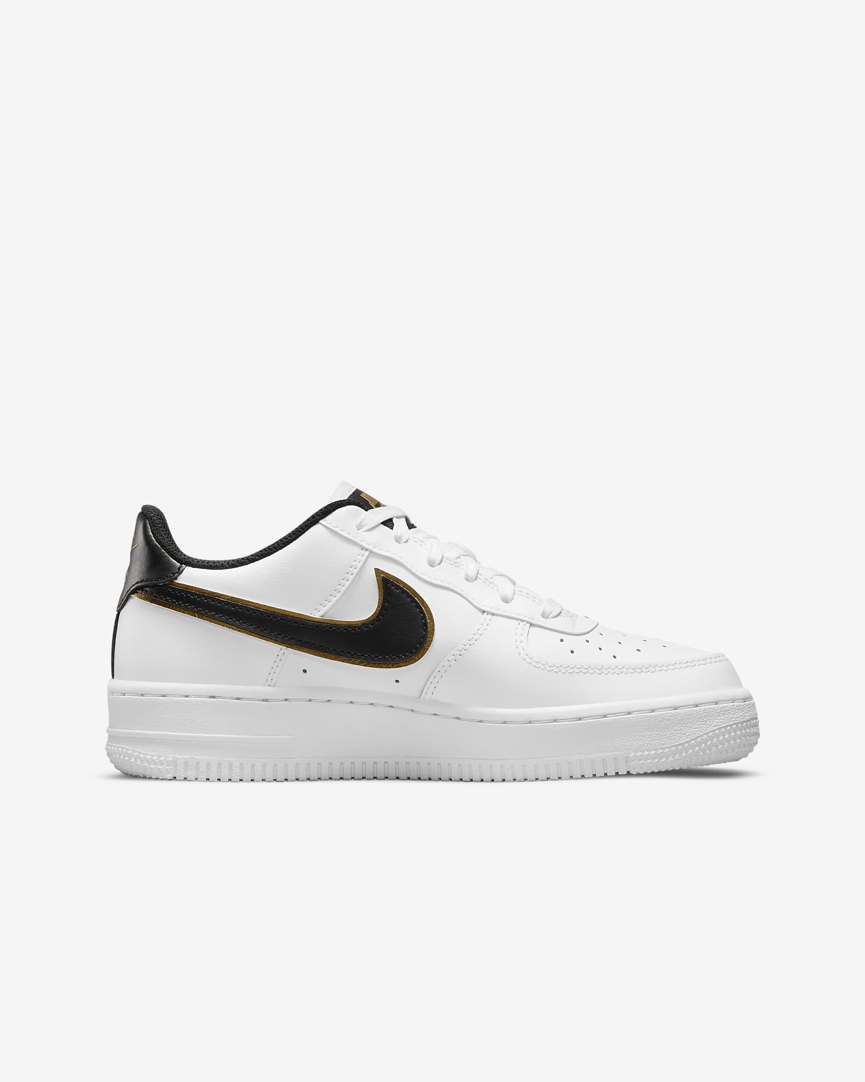 Nike Air Force 1 LV8 Big Kids' Shoes - White/Metallic Gold/White/Black