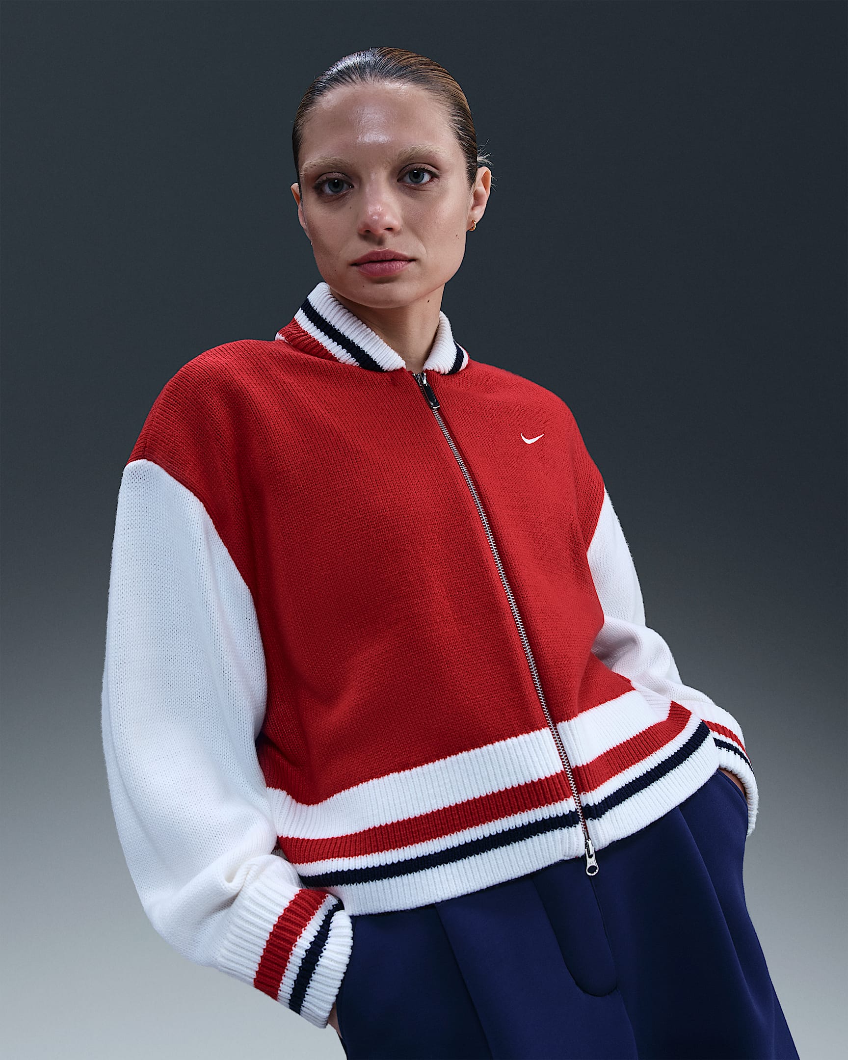 Nike Sportswear Women's Cardigan - University Red/Sail/Midnight Navy/Sail