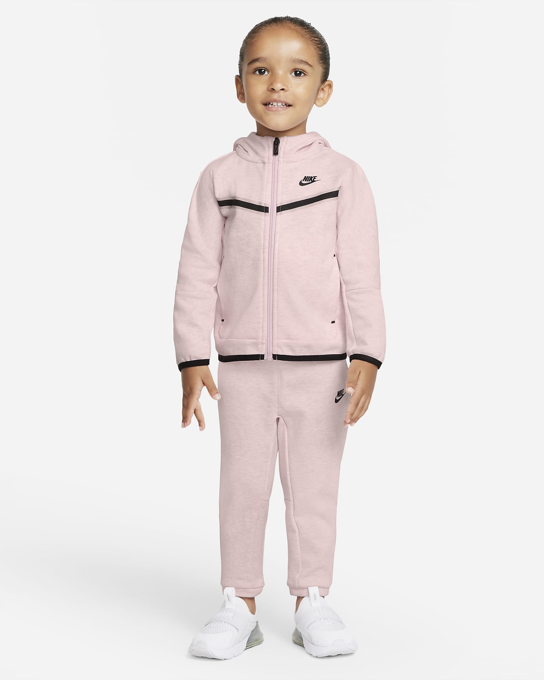 Nike Sportswear Tech Fleece Baby (12-24M) Zip Hoodie and Pants Set - Pink Foam