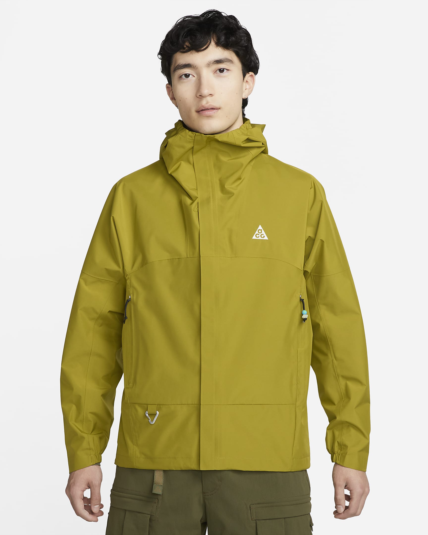 ナイキ ACG Storm-FIT "Cascade Rains" メンズ フルジップ ジャケット - モス/サミットホワイト