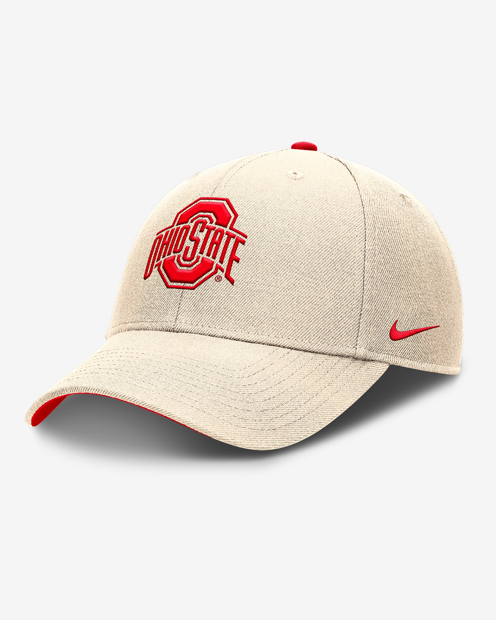 Ohio State Primetime Rise Men's Nike Dri-FIT College Trucker Adjustable Hat - Natural