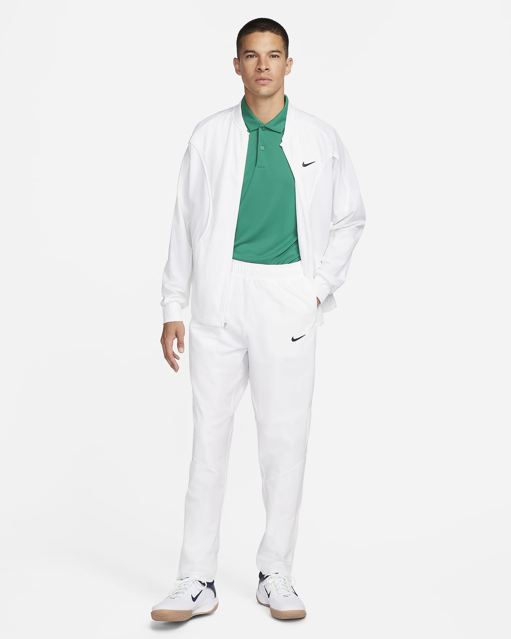 NikeCourt Advantage Men's Dri-FIT Tennis Trousers - White/Black