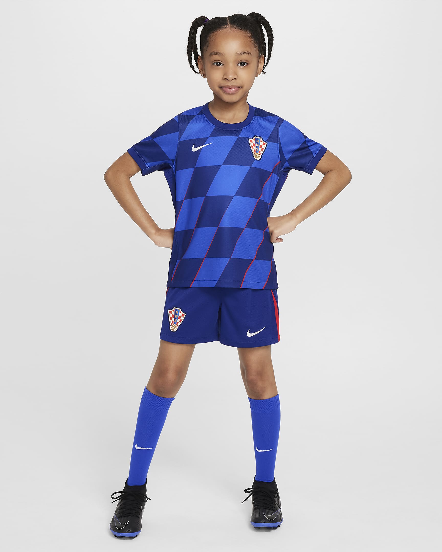 Croatia 2024/25 Stadium Away Younger Kids' Nike Football Replica Kit - Hyper Royal/Deep Royal Blue/University Red/White