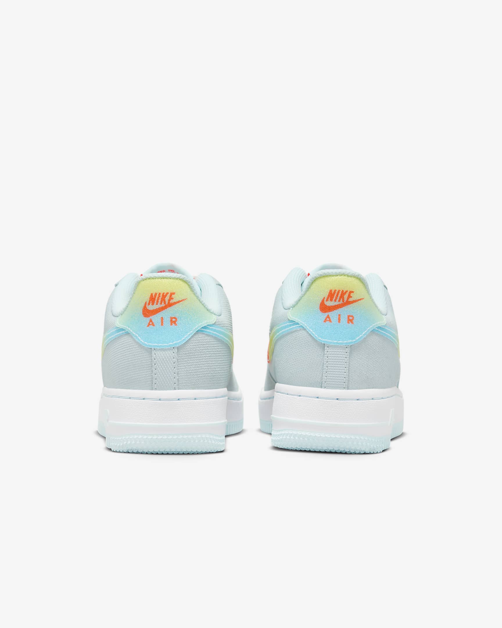 Nike Air Force 1 Older Kids' Shoes - Glacier Blue/Light Lemon Twist/Aquarius Blue/Total Orange