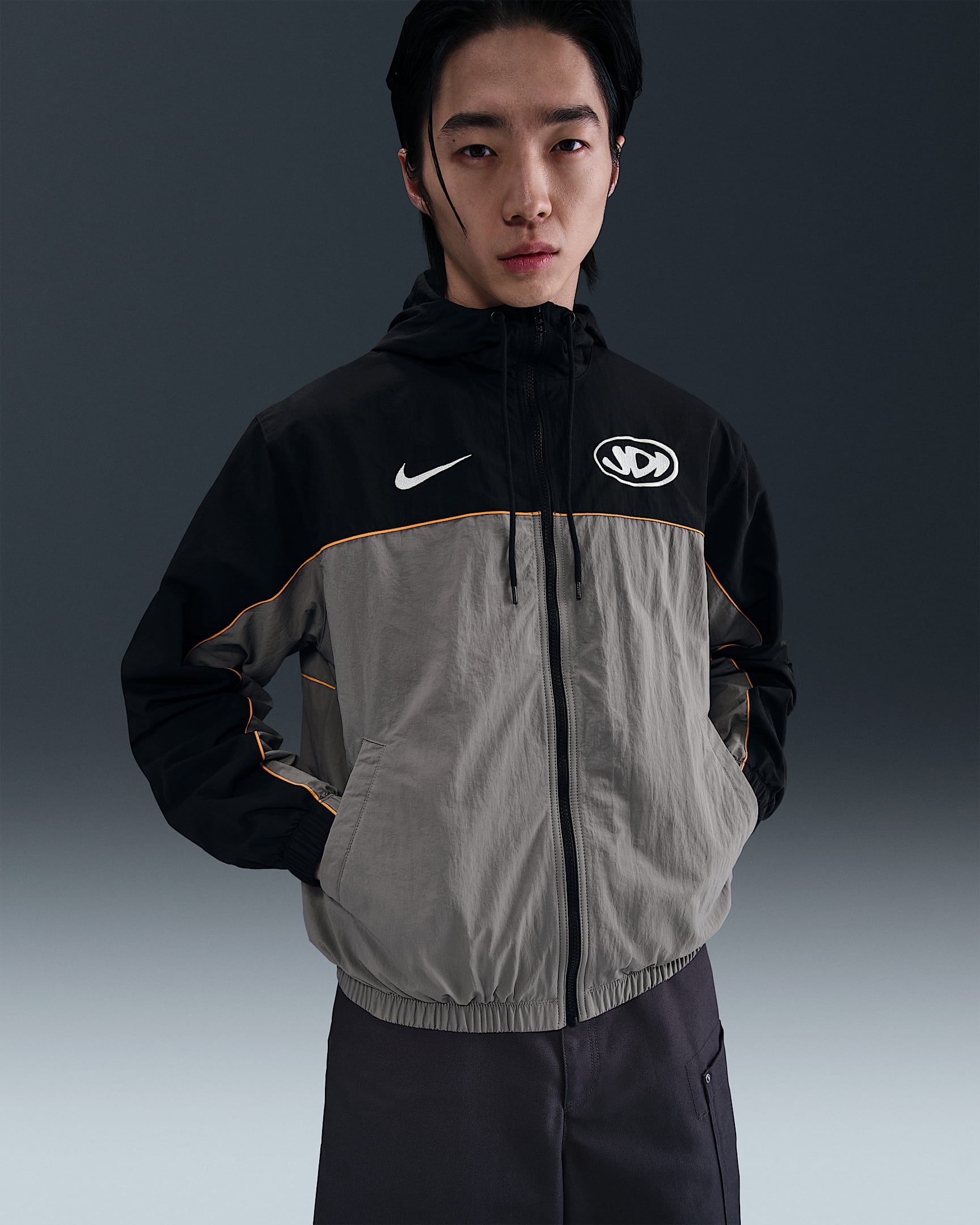 Nike Club Men's Hooded Jacket - Flat Pewter/Black/White