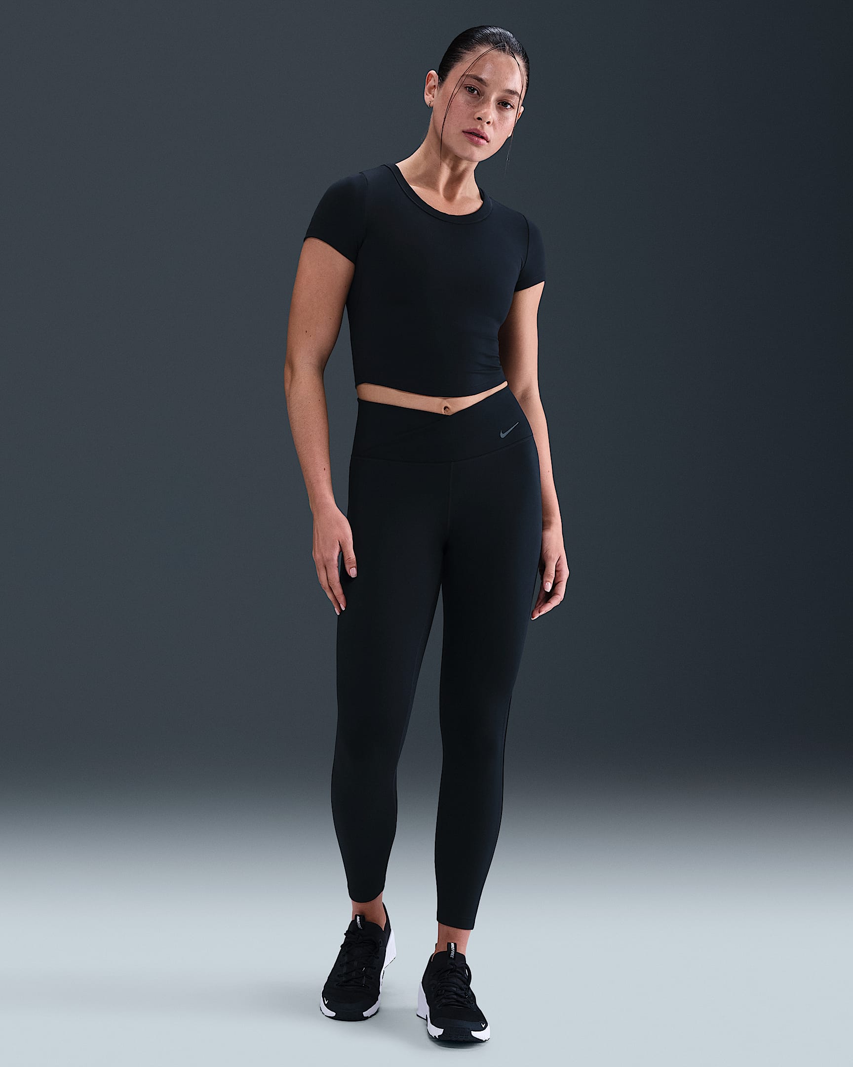 Nike One Women's High-Waisted 7/8 Leggings - Black/Dark Smoke Grey