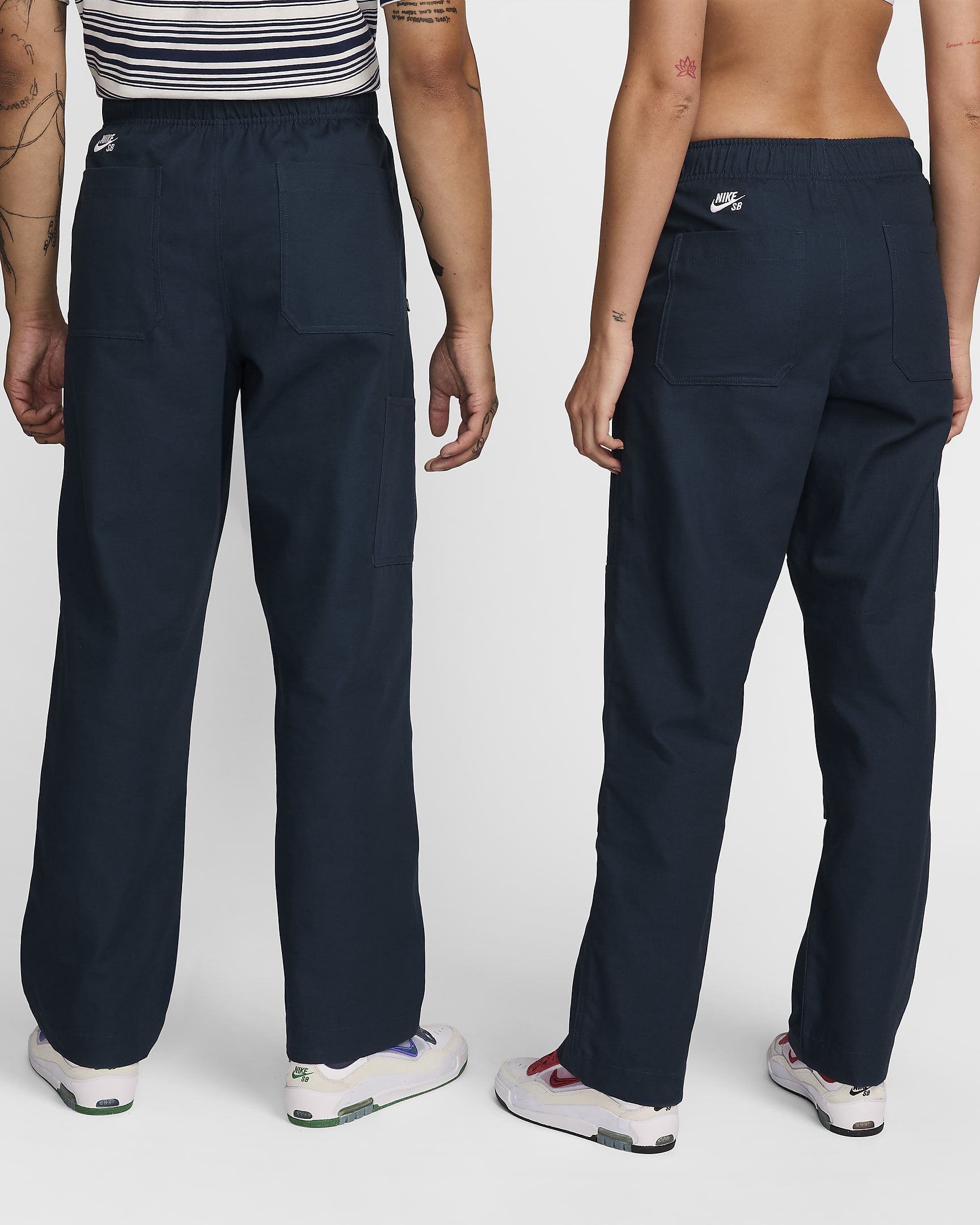 Pantaloni da skateboard in twill a doppio stato sul ginocchio Nike SB - Armory Navy