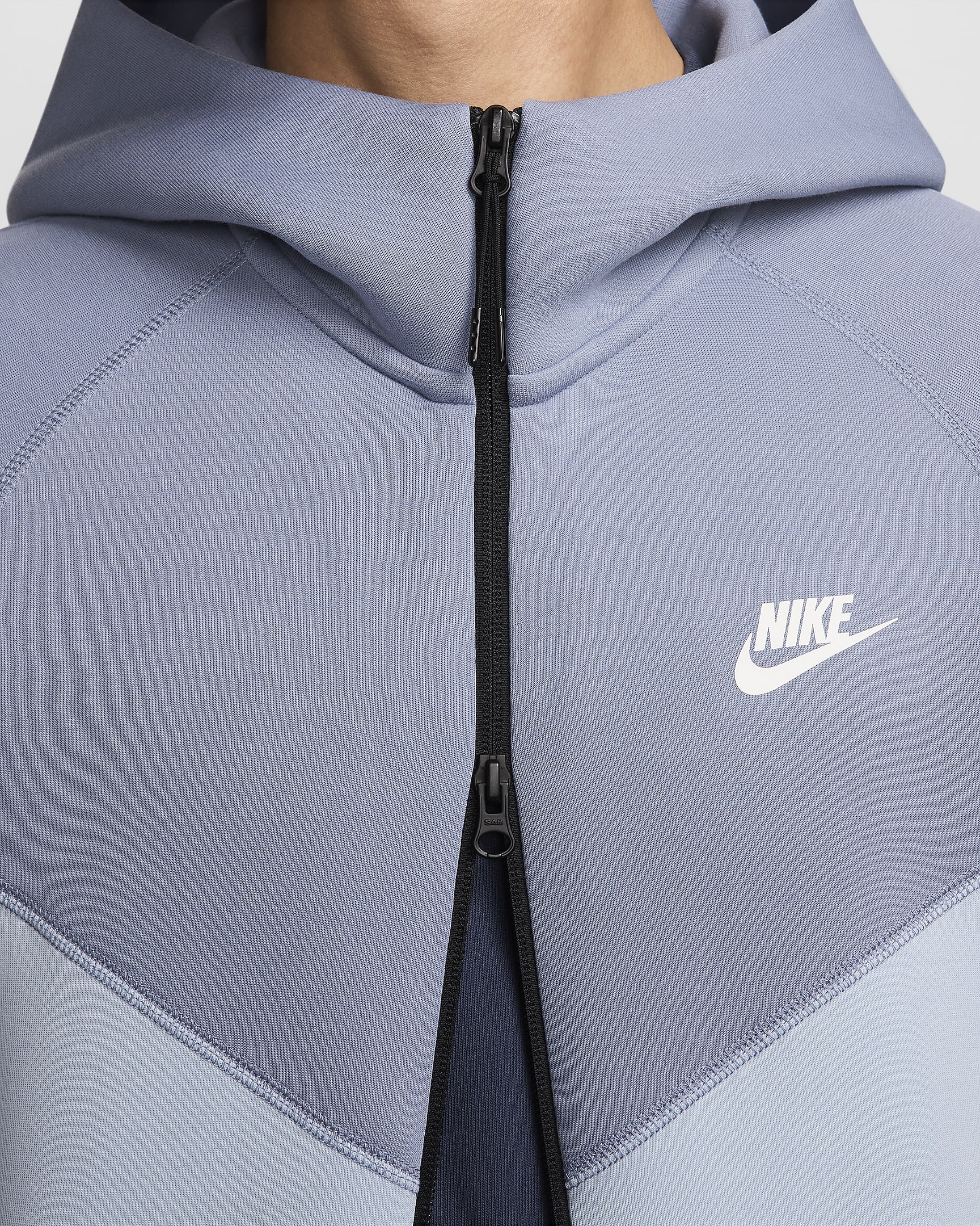 Nike Sportswear Tech Fleece Windrunner 男款全長式拉鍊連帽上衣 - Light Armory Blue/Ashen Slate/白色