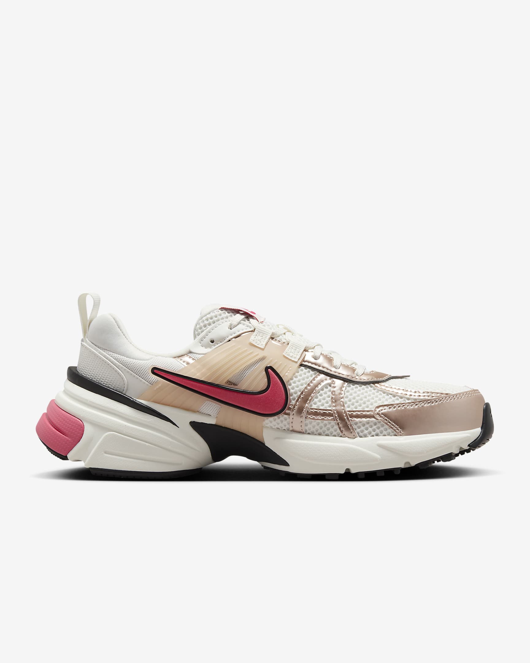 Tenis para mujer Nike V2K Run - Guayaba hielo/Rosa margarita/Negro/Plata metalizado