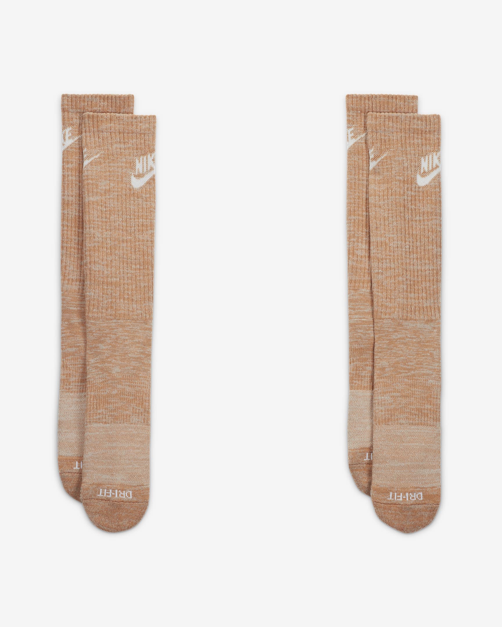 Nike Everyday Plus Cushioned Crew Socks - Amber Brown/Light Bone/Hemp/White