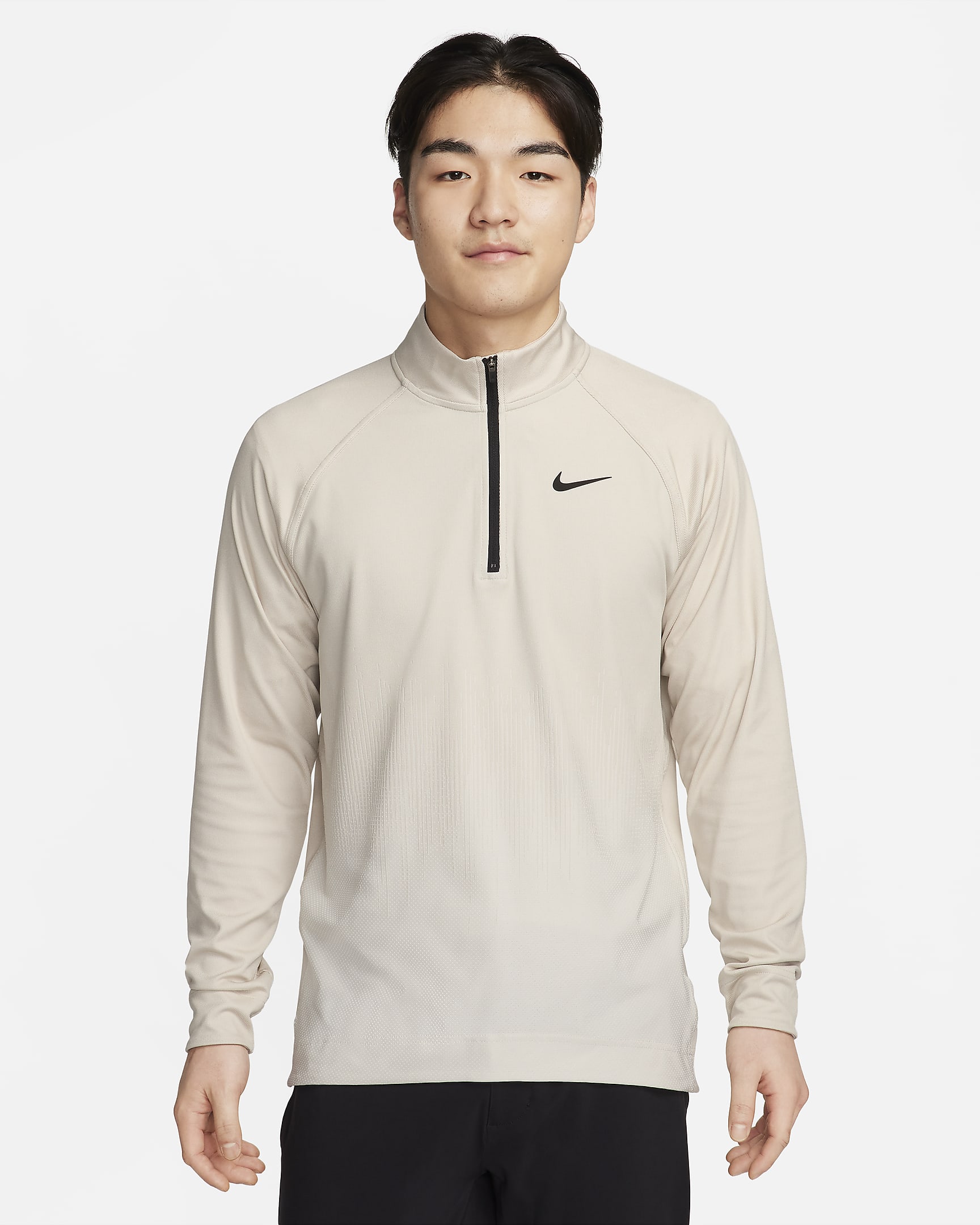 Nike Tour Men's Dri-FIT ADV 1/2-Zip Golf Top - Light Bone/Summit White/Black