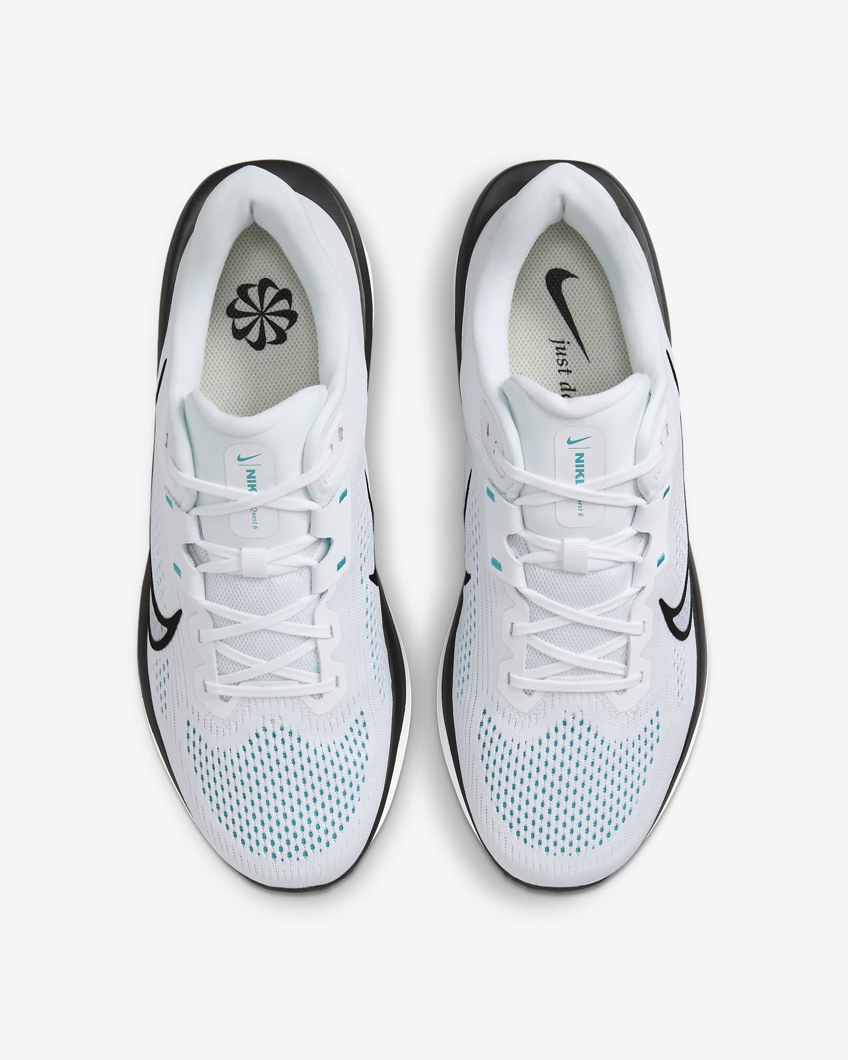 Tenis de correr en carretera para hombre Nike Quest 6 - Blanco/Cactus empolvado/Negro