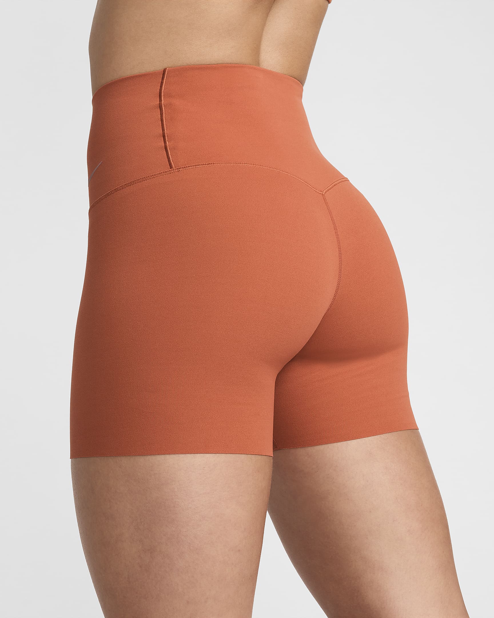 Nike Zenvy-cykelshorts (13 cm) med let støtte og høj talje til kvinder - Burnt Sunrise/sort