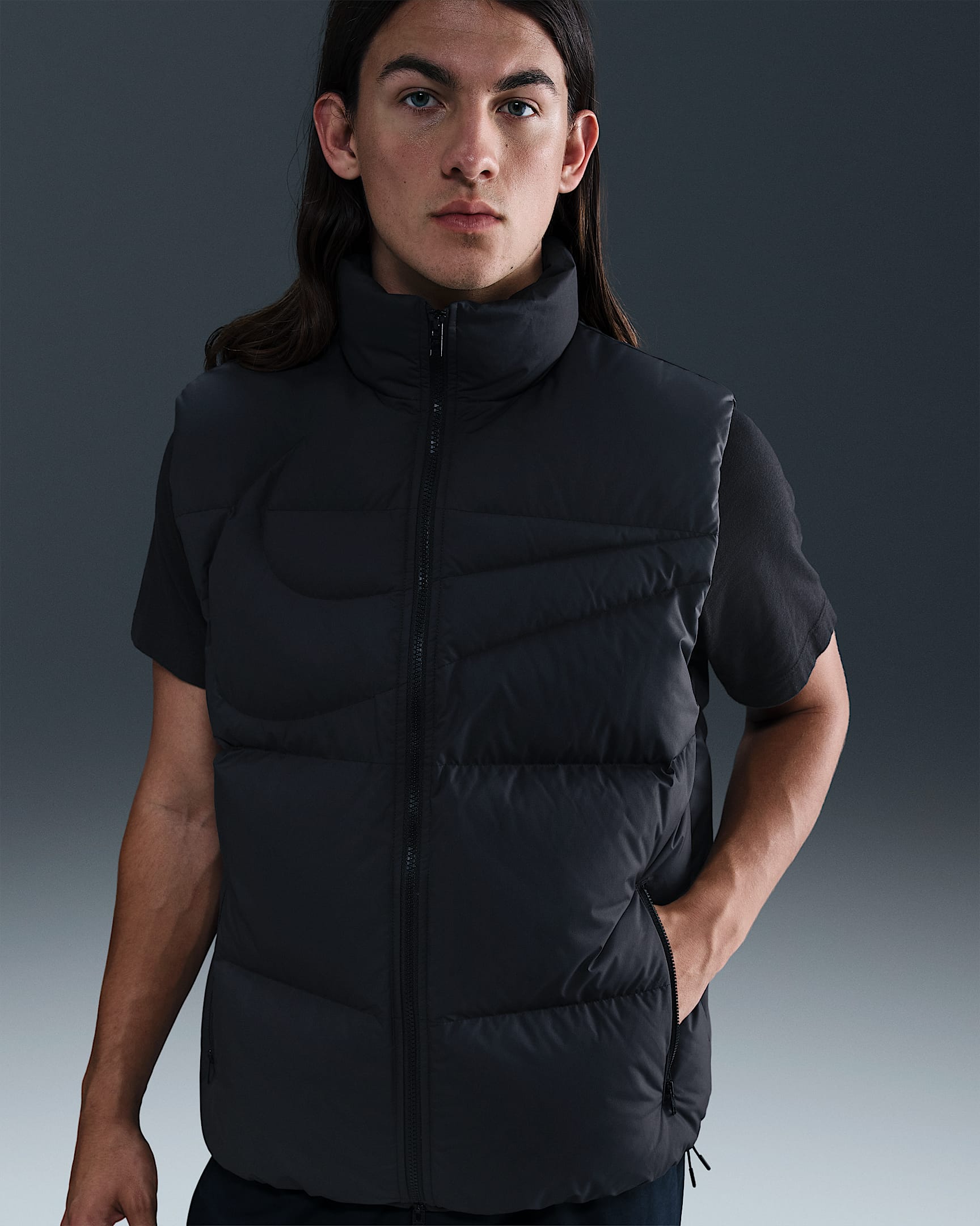 Chaleco holgado Therma-FIT Nike Sportswear Club - Hombre - Negro/Negro