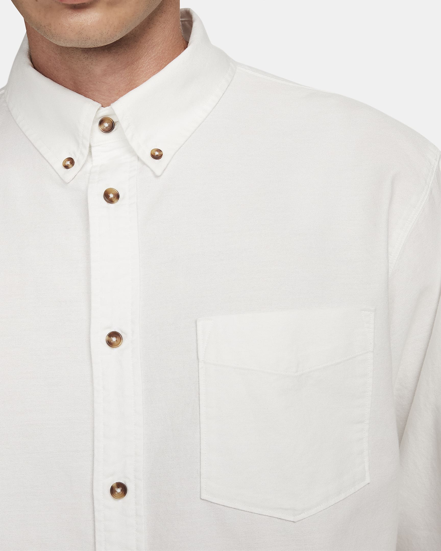 Nike Life Men's Long-Sleeve Oxford Button-Down Shirt - Summit White/Summit White/Summit White