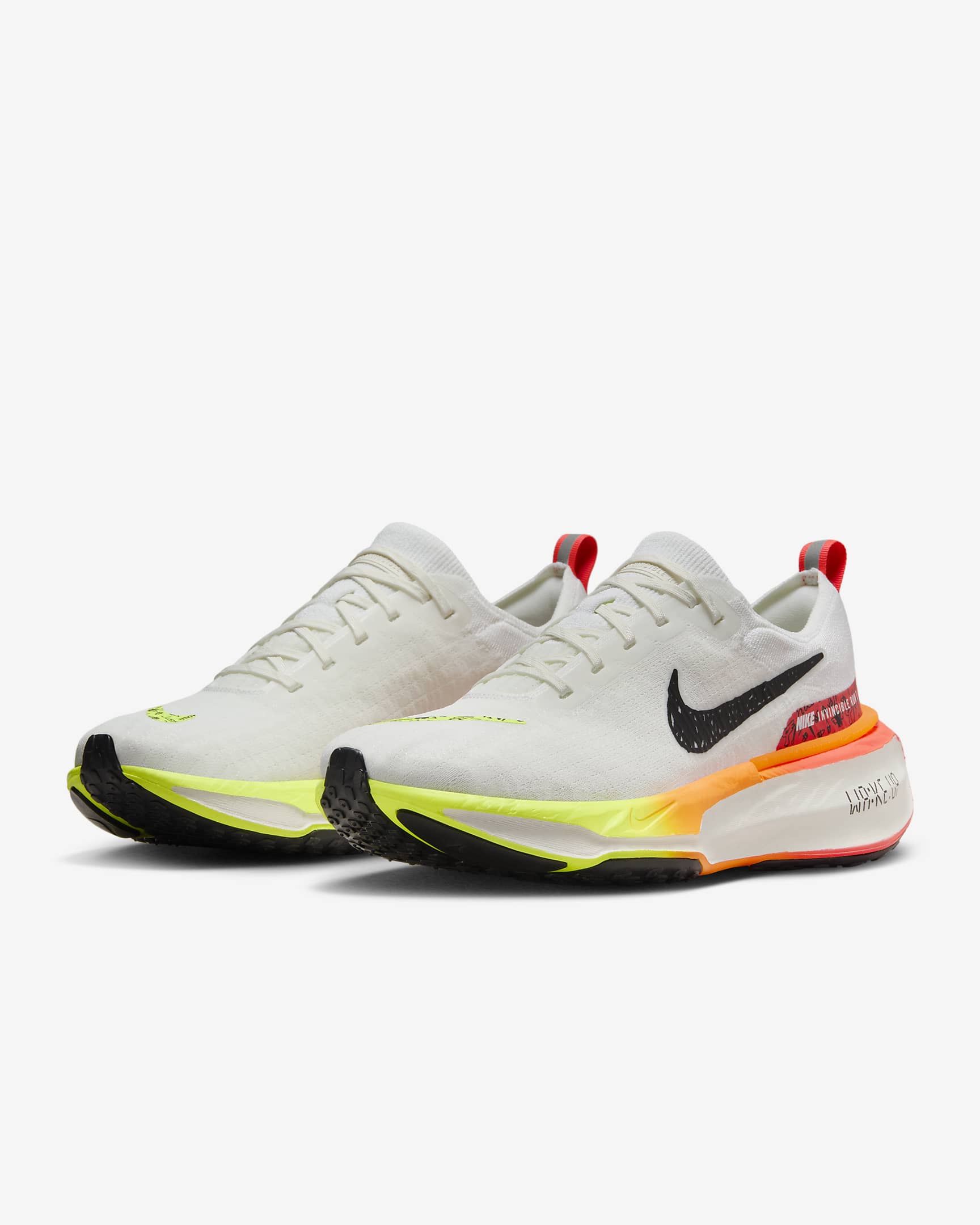 Tenis de correr en carretera para hombre Nike Invincible 3 - Blanco/Carmesí brillante/Vela/Negro