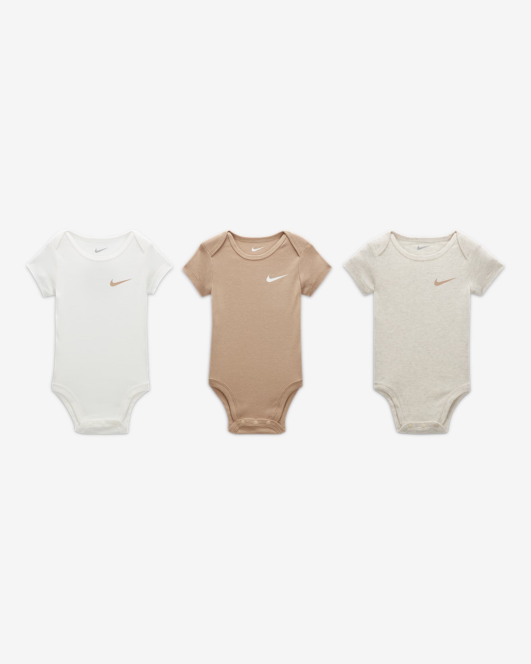 Nike Baby (0-9M) Mini Me Bodysuits (3-Pack) - Pale Ivory