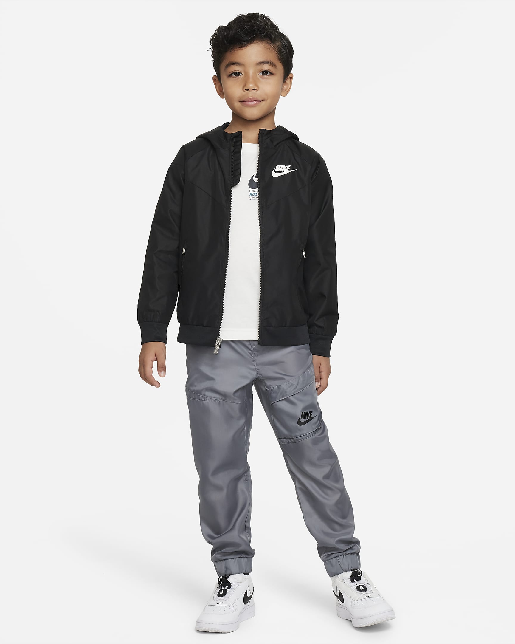 Nike Sportswear Windrunner Little Kids' Full-Zip Jacket - Black