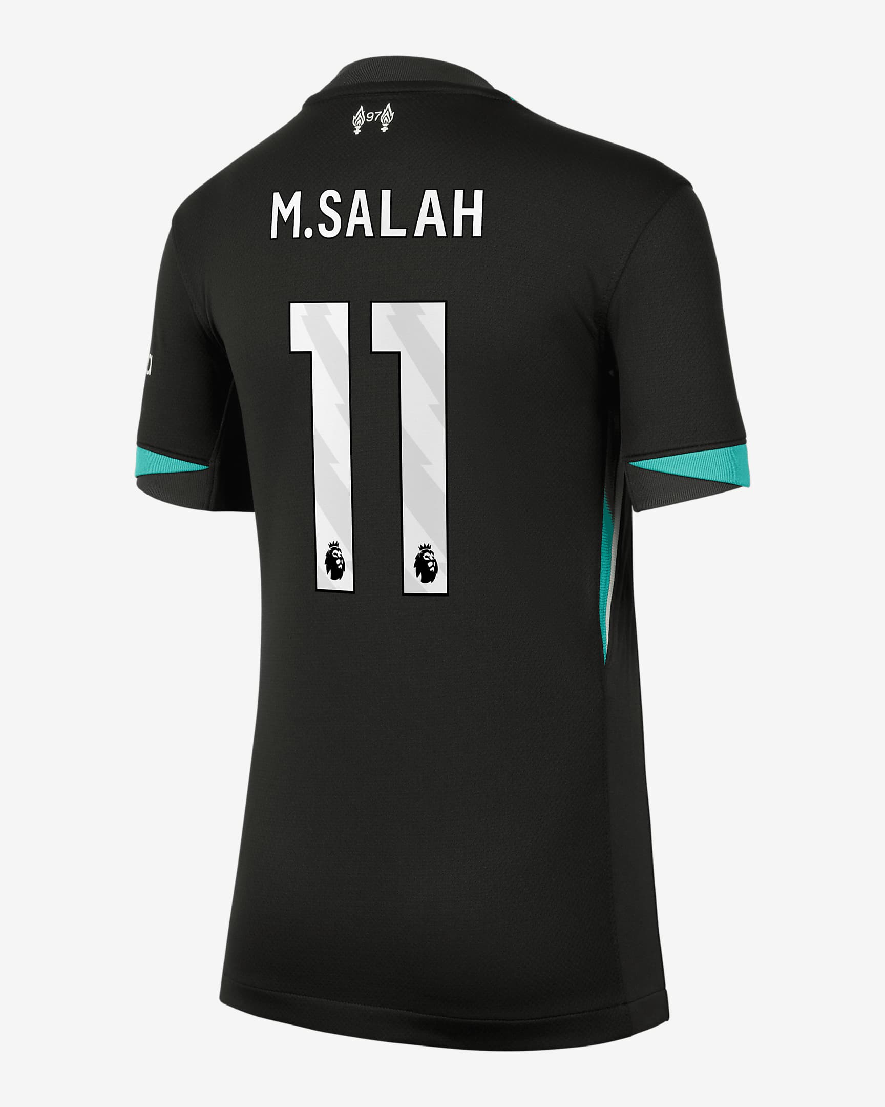 Mohamed Salah Liverpool 2024/25 Stadium Away Bid Kids' Nike Dri-FIT Soccer Jersey - Forest Green