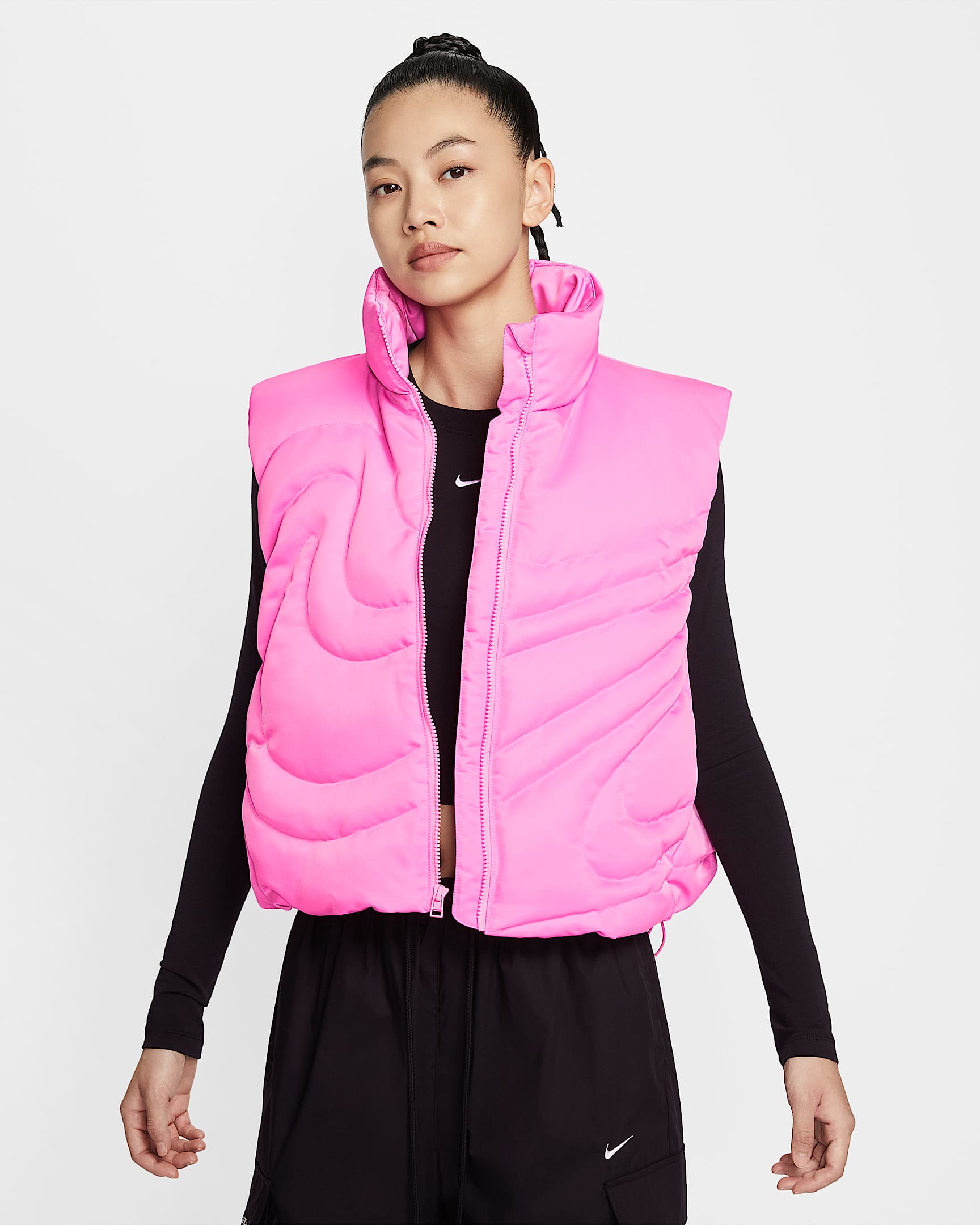 เสื้อกั๊กขนดาวน์โอเวอร์ไซส์ผู้หญิง Nike Sportswear Swoosh Series - Pink Spell/Pink Spell
