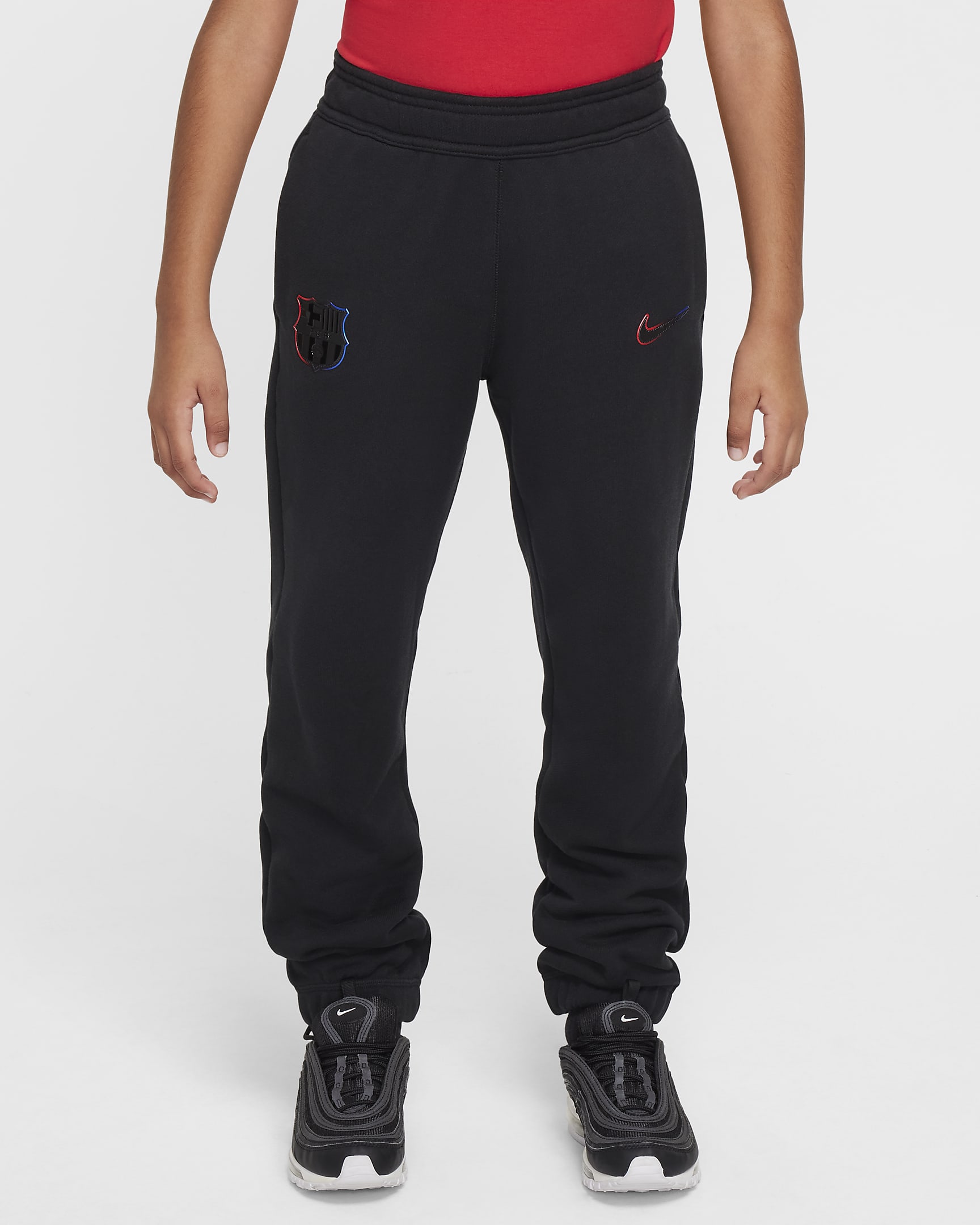 Pantalon en Fleece à motif Nike Football FC Barcelona Extérieur pour ado - Noir