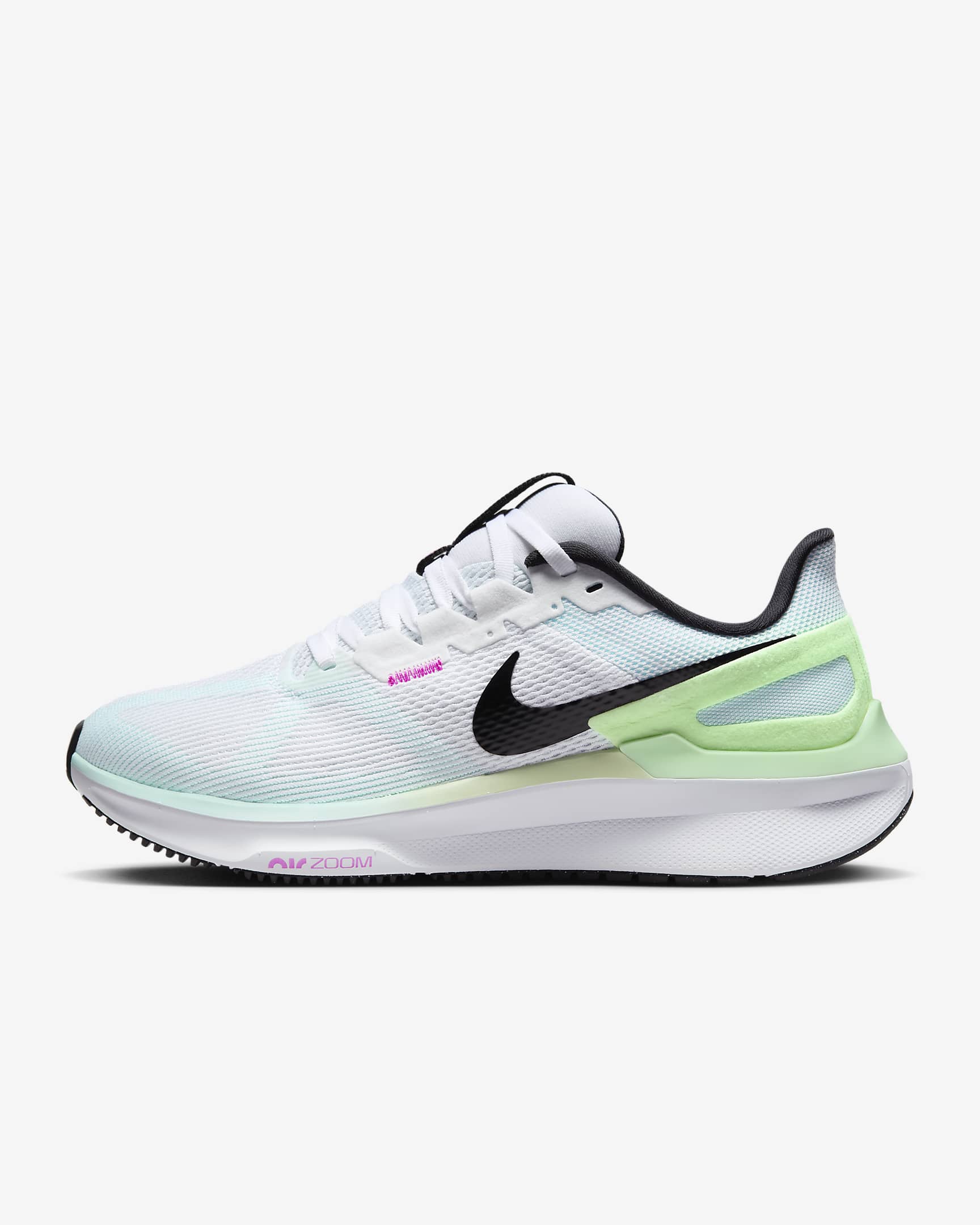 Tenis de correr en pavimento para mujer Nike Structure 25 - Blanco/Azul glacial/Verde vapor/Negro