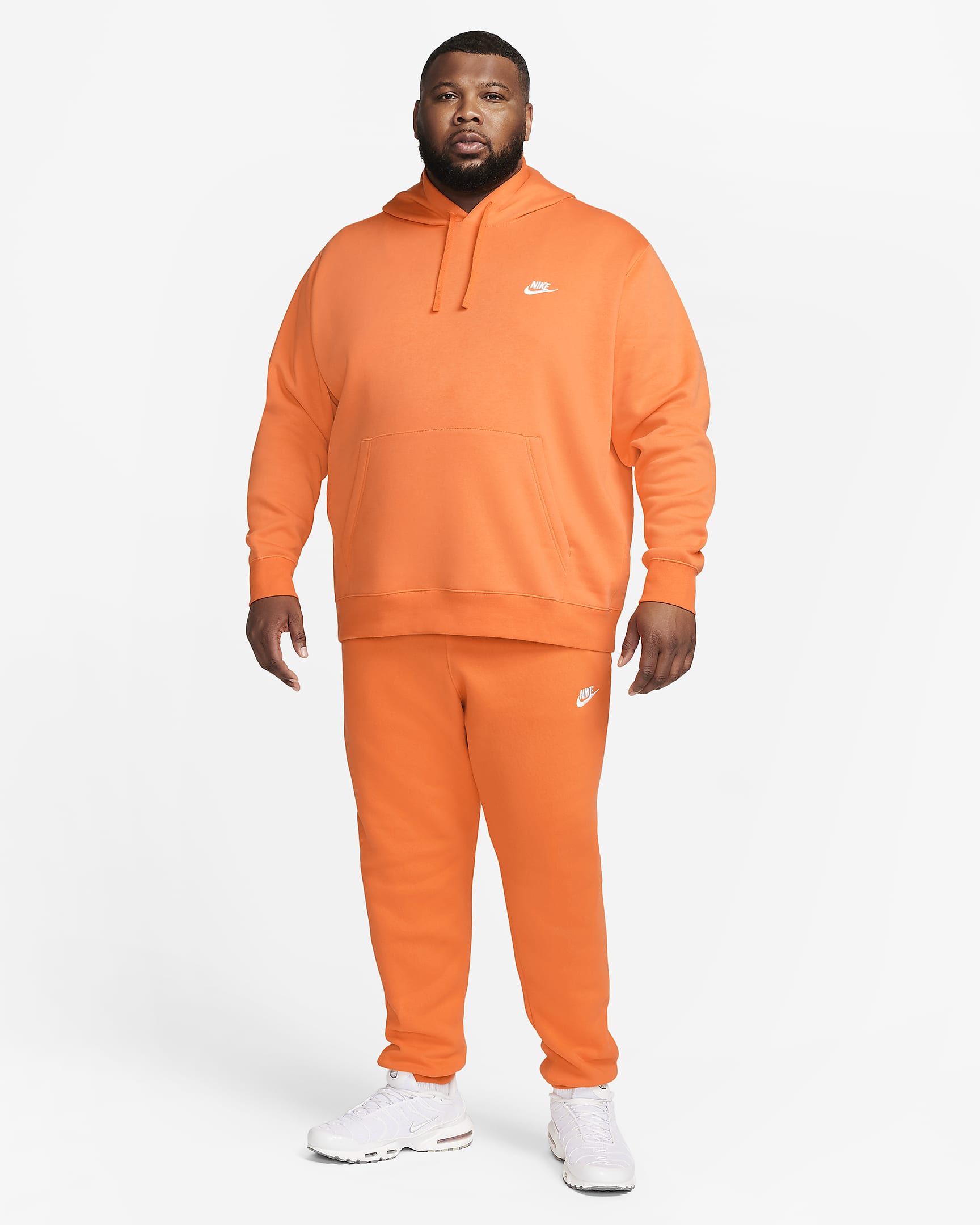 Nike Sportswear Club Fleece Pullover Hoodie - Bright Mandarin/Bright Mandarin/White