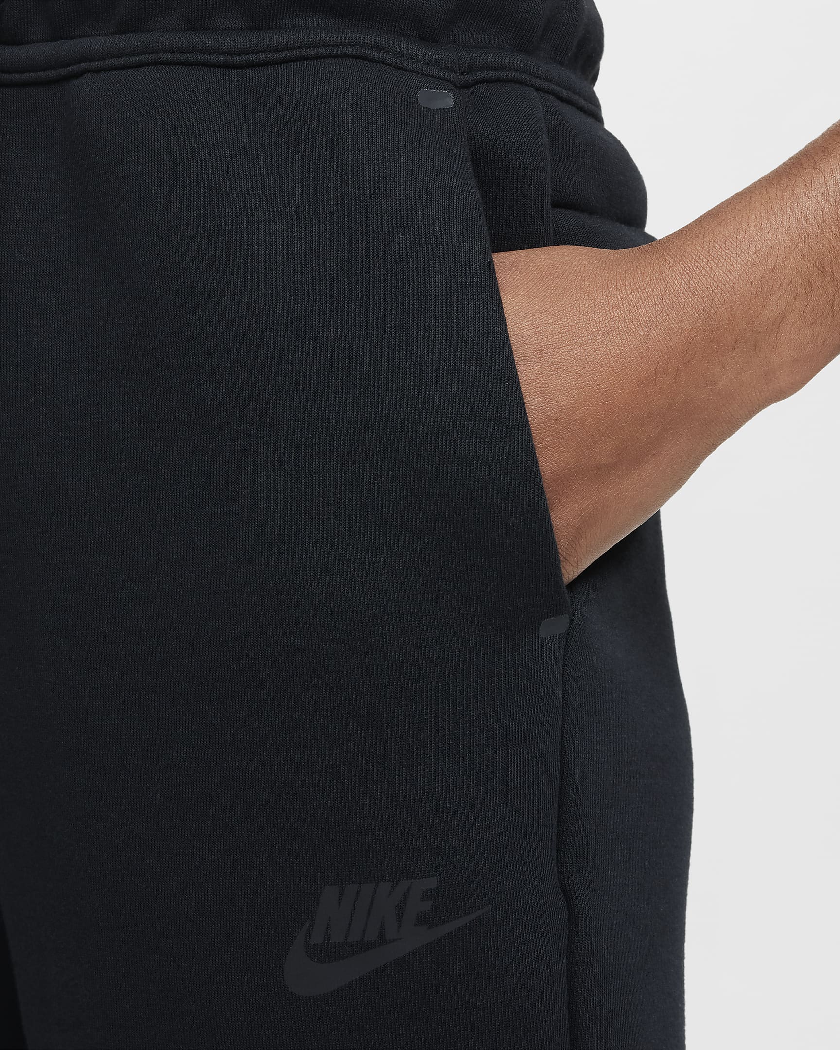 Běžecké kalhoty Nike Sportswear Tech Fleece pro větší děti (dívky) - Černá/Černá/Černá/Černá