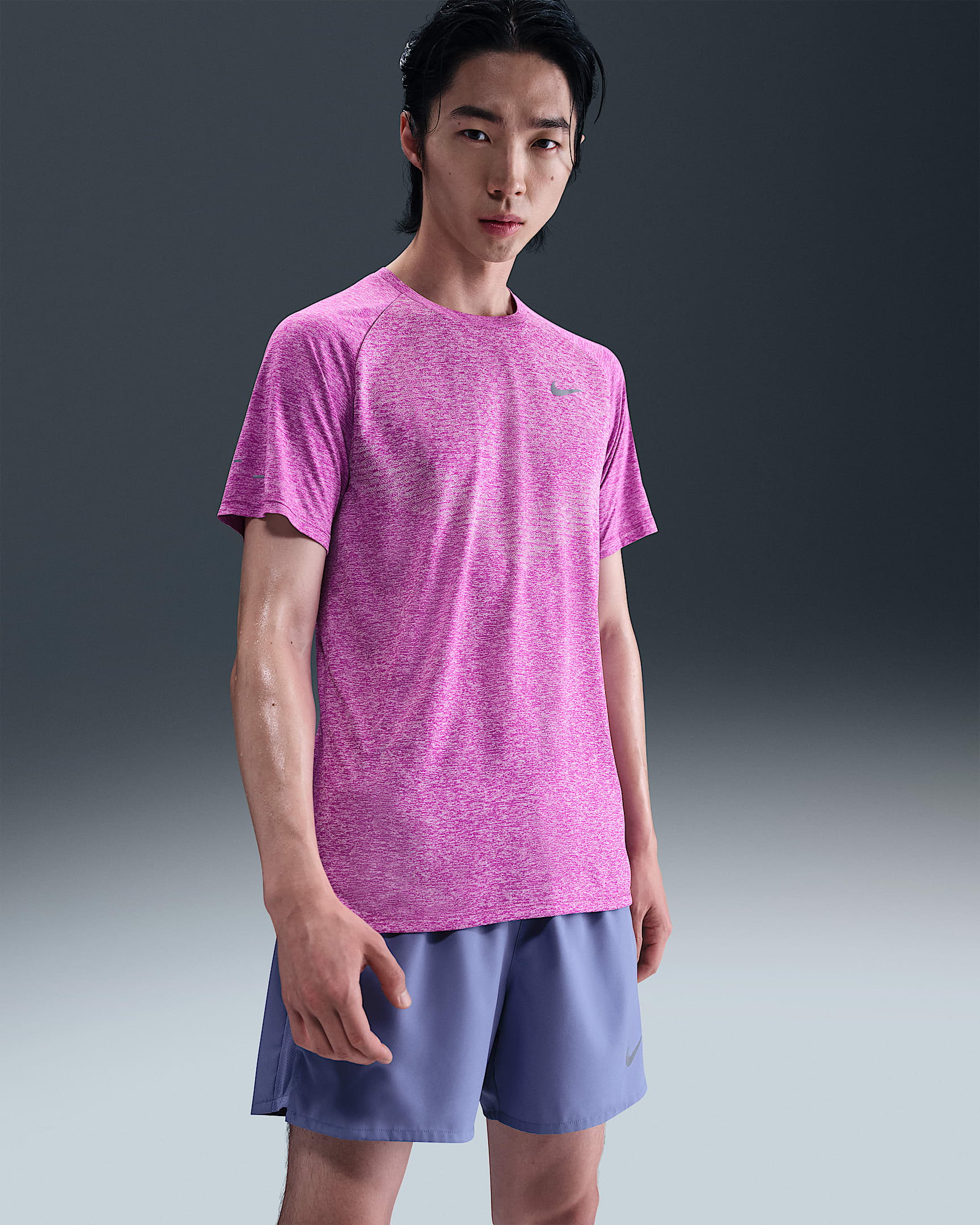 ナイキ ストライド メンズ Dri-FIT ADV ショートスリーブ ランニングトップ - ビビッドパープル/ヘザー