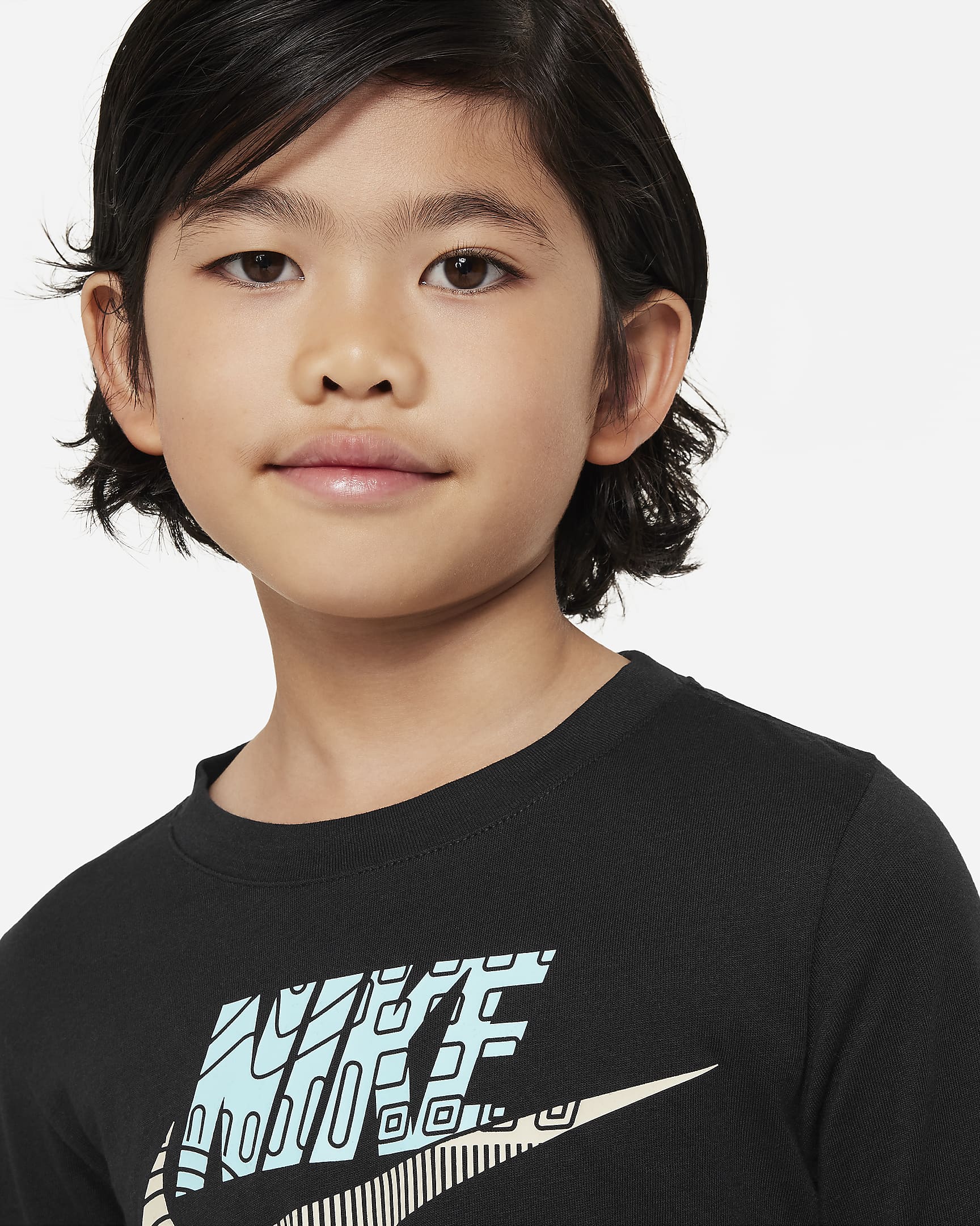 Nike Futura Hazard Tread Long Sleeve Tee Little Kids T-Shirt - Black