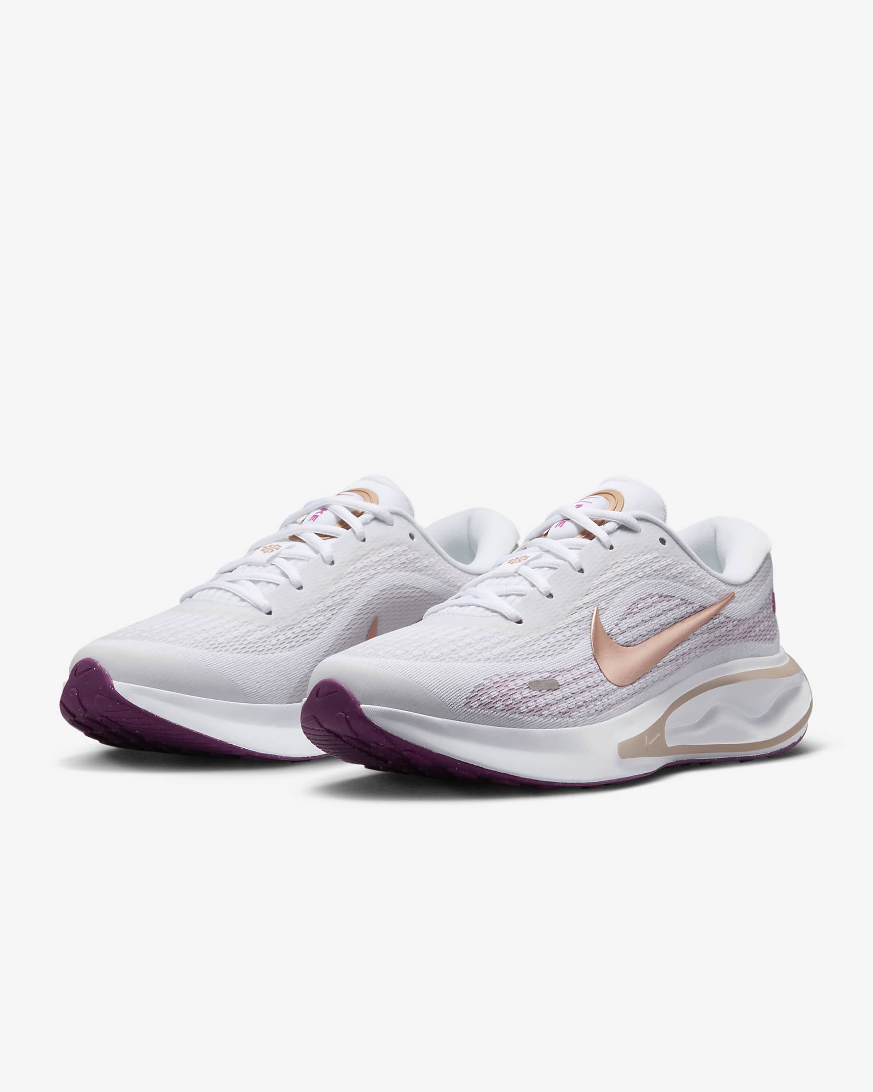 Nike Journey Run 女款路跑鞋 - 白色/Hot Fuchsia/Platinum Violet/Metallic Red Bronze