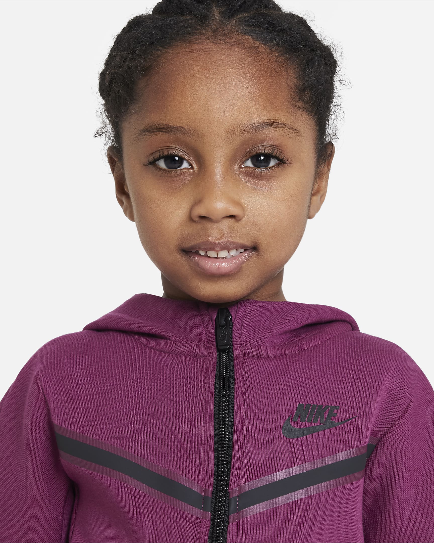 Nike Sportswear Tech Fleece Toddler Zip Hoodie and Pants Set - Rosewood