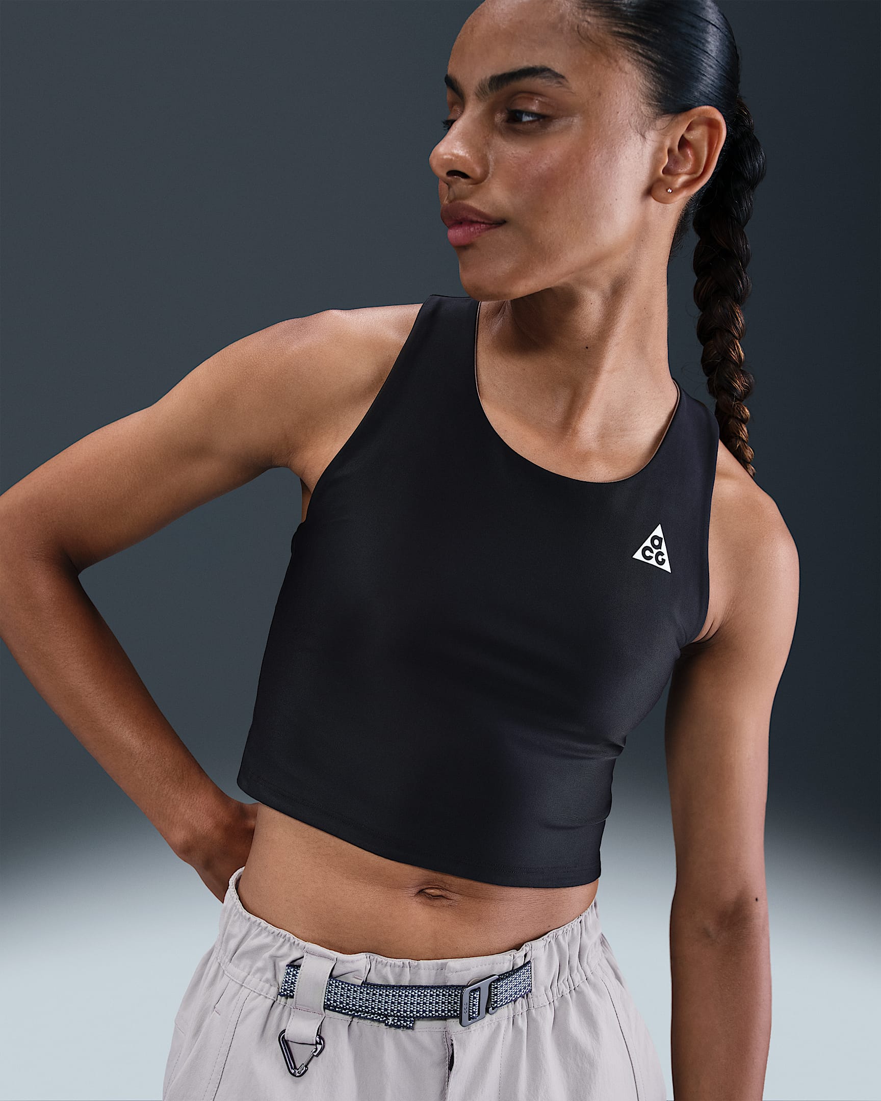 Nike ACG "Tree Frog" wendbares Dri-FIT ADV-Tanktop (Damen) - Schwarz/Mink Brown/Summit White