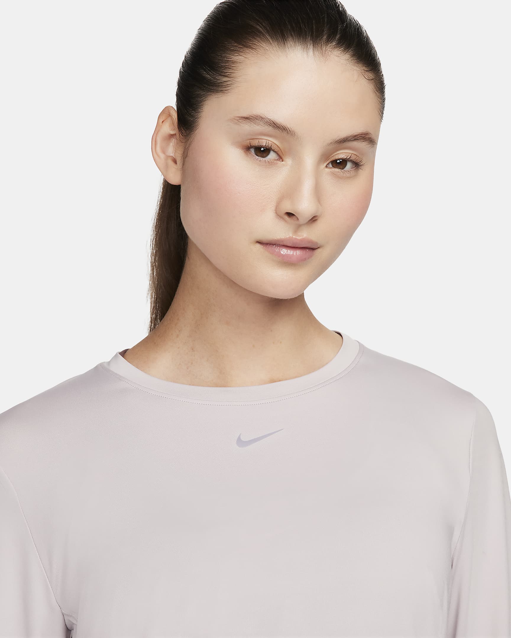 Nike One Classic 女款 Dri-FIT 長袖上衣 - Platinum Violet/黑色