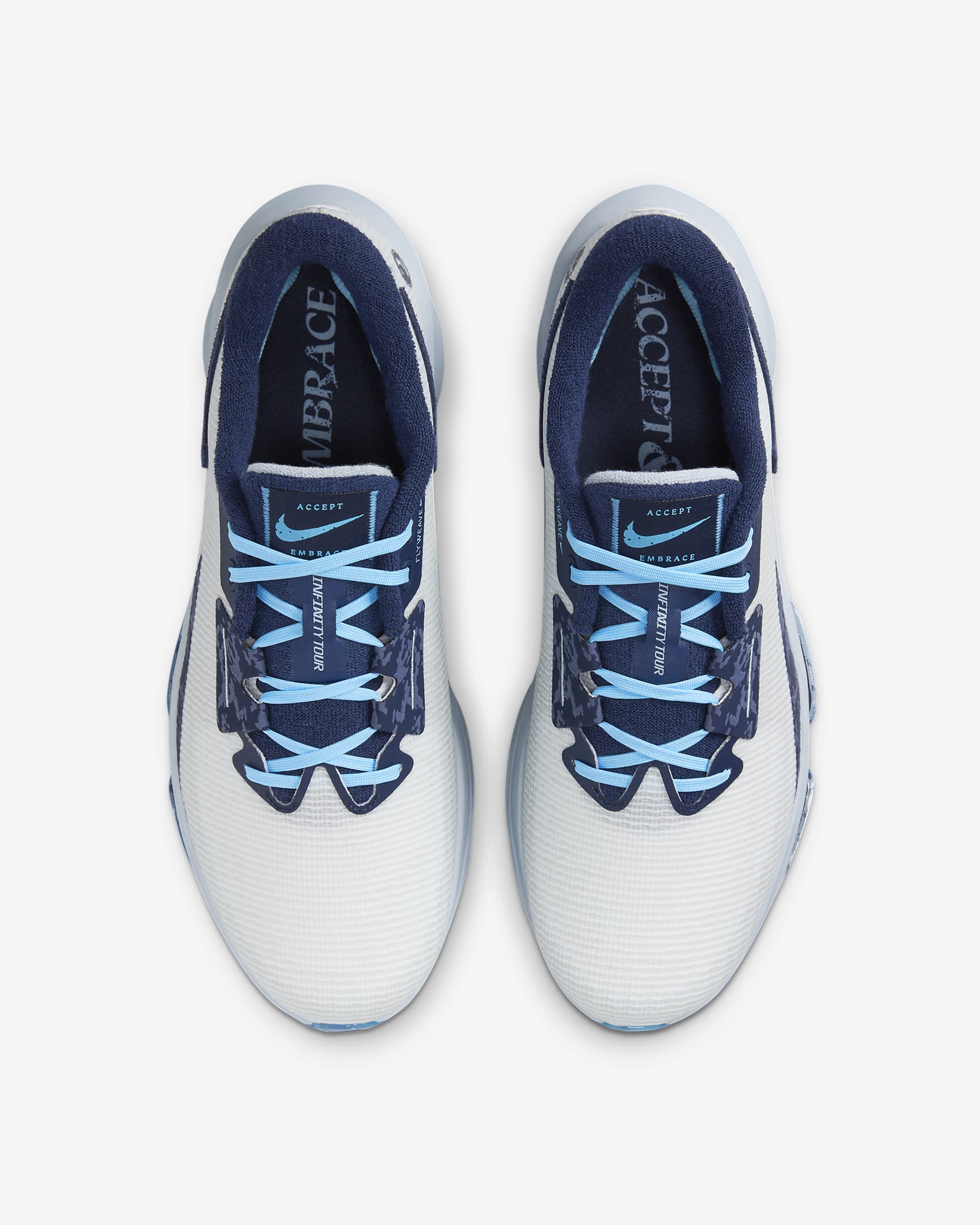 Nike Air Zoom Infinity Tour NRG golfcipő - Fehér/Aquarius Blue/Light Armory Blue/Midnight Navy