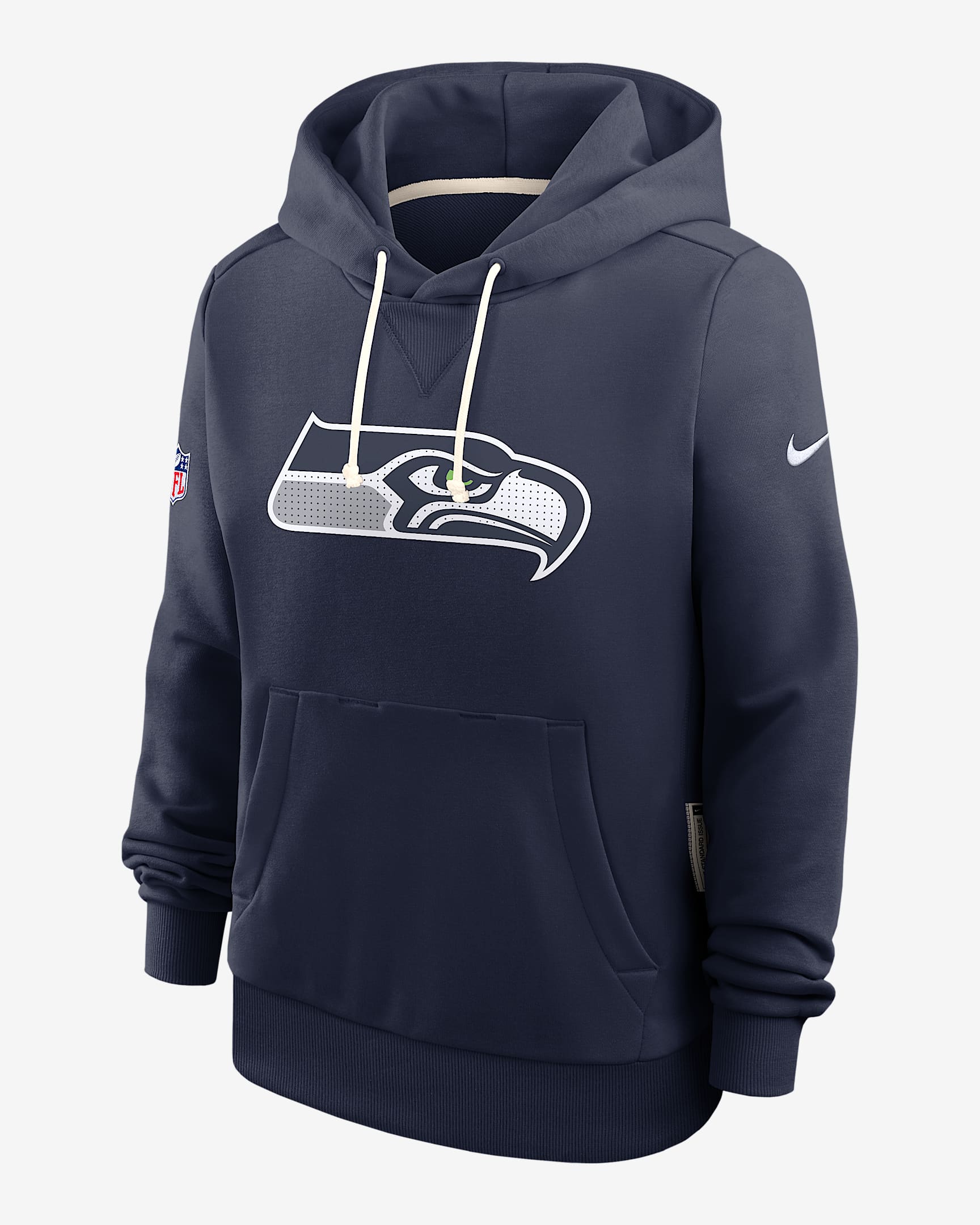 Sudadera con gorro sin cierre Nike Dri-FIT de la NFL para mujer Seattle Seahawks Sideline - Azul marino