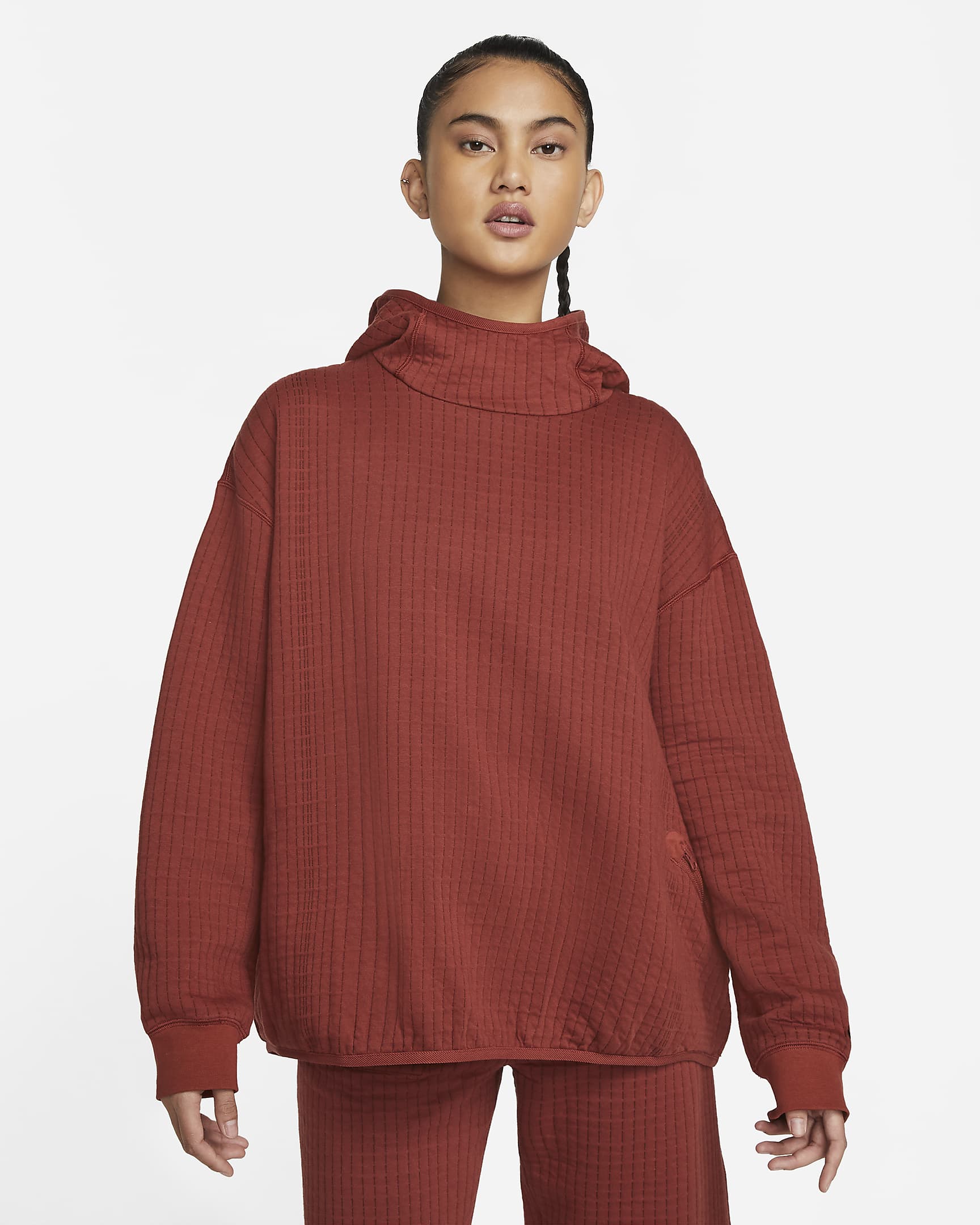 Sudadera sin cierre de diseño Nike Sportswear Therma-FIT ADV Tech Pack - Piedra roja/Negro/Marrón buey