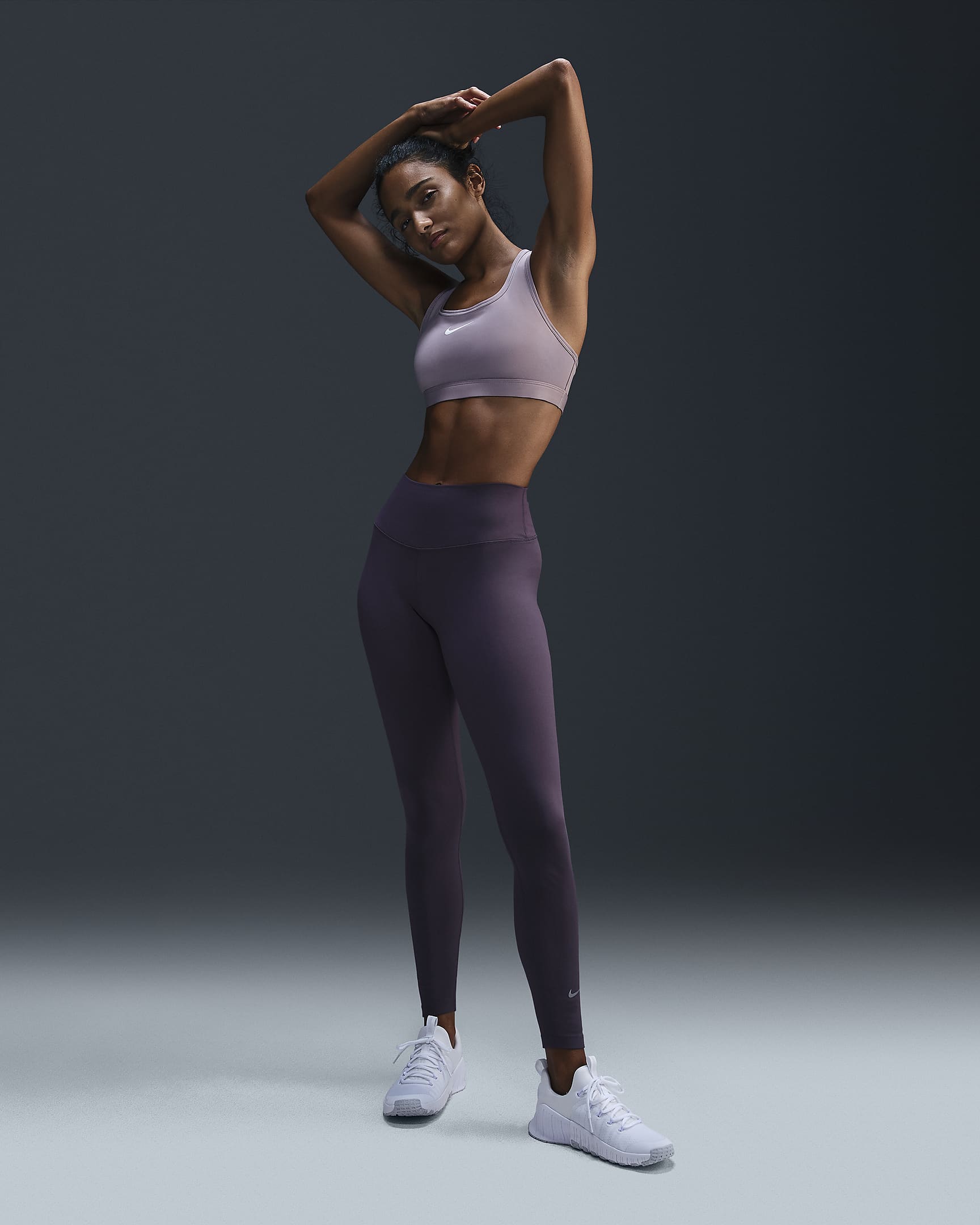 Nike One Leggings in voller Länge mit hohem Bund für Damen - Dark Raisin