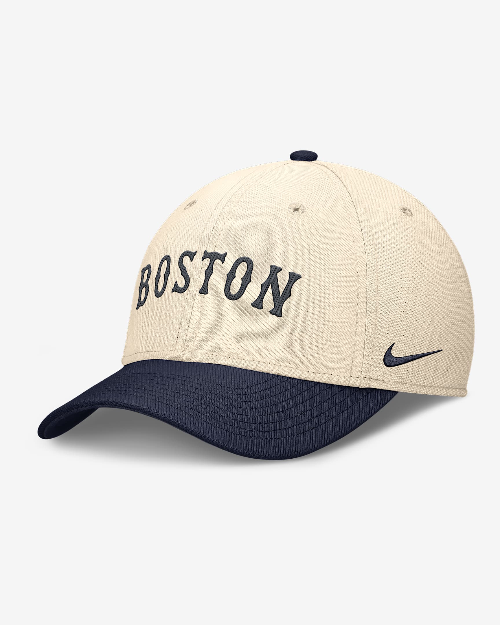 Gorra Nike Dri-FIT de la MLB para hombre Boston Red Sox Statement Rise Swoosh - Natural