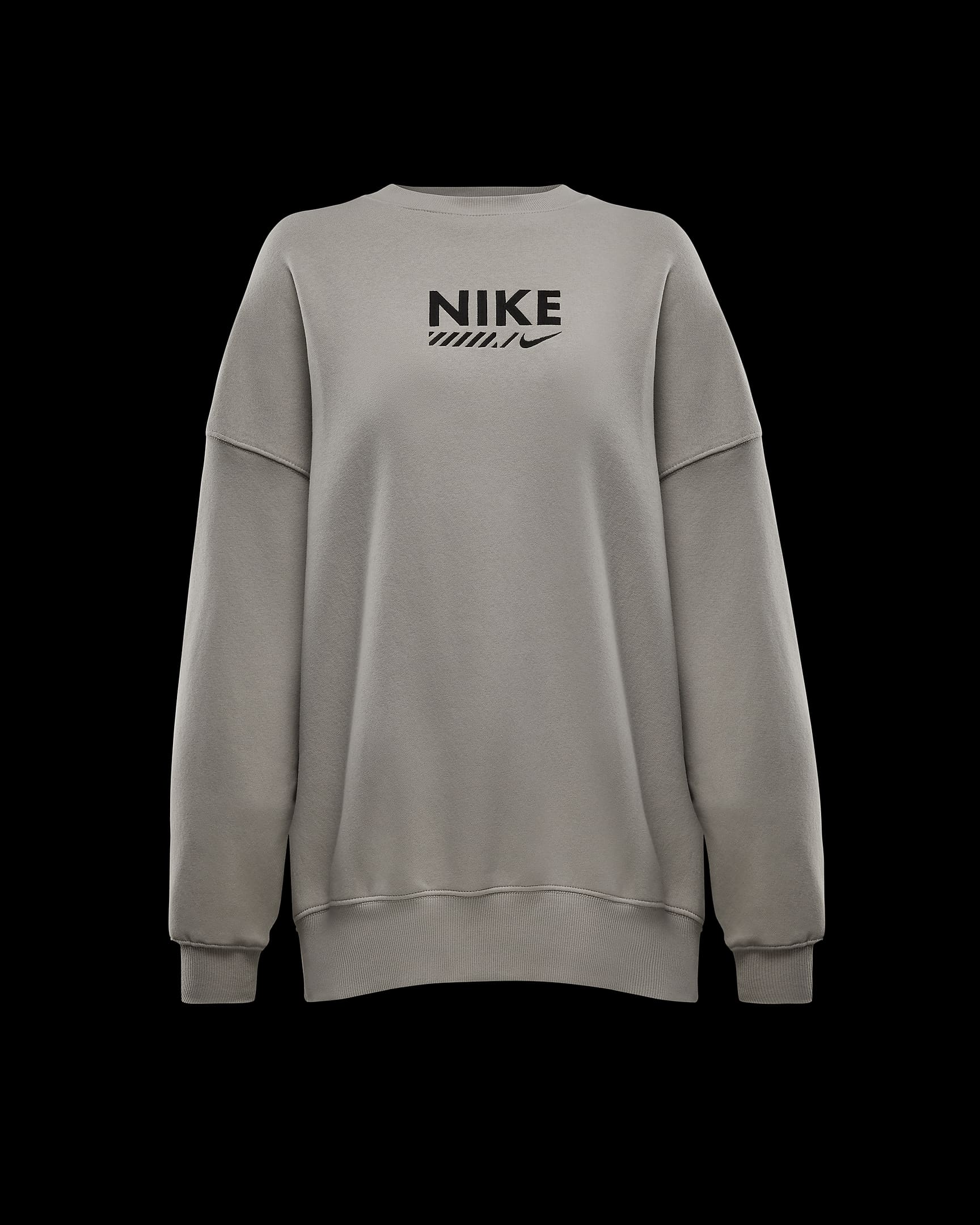 Nike Sportswear Women's Oversized Fleece Crew-Neck Sweatshirt - Light Iron Ore