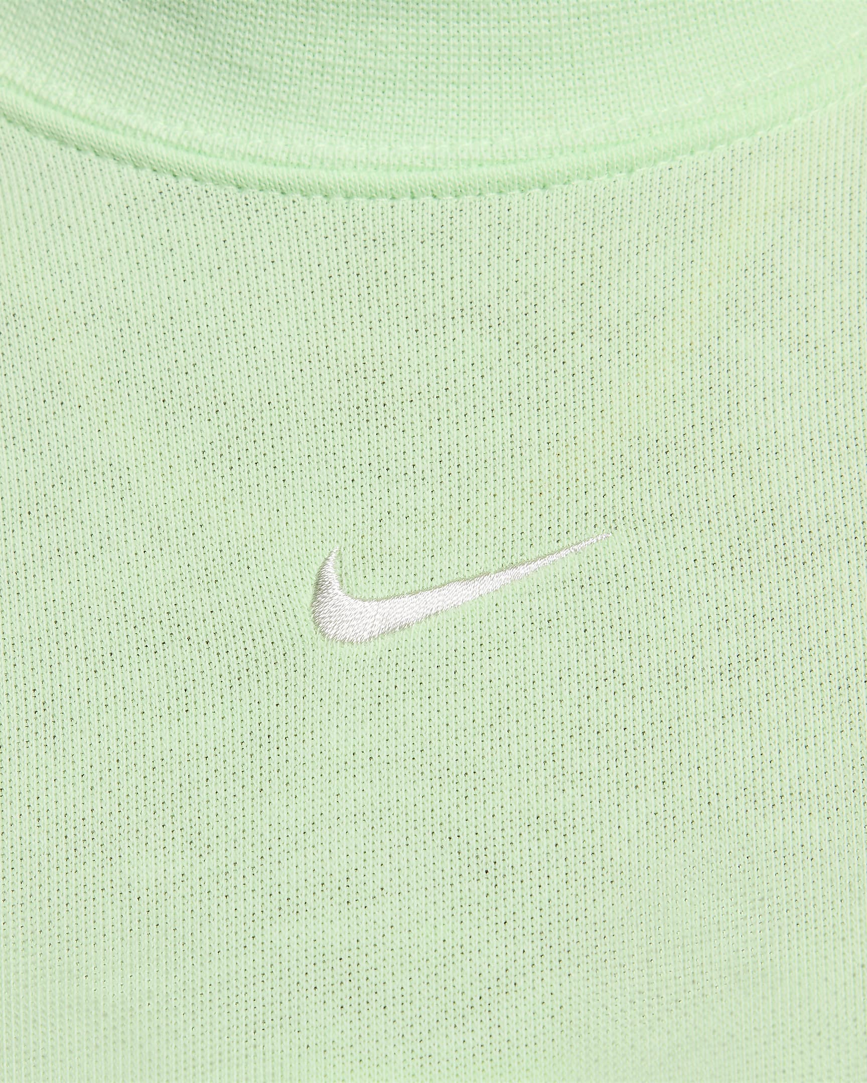 Haut court à col ras-du-cou en molleton Nike Sportswear Chill Terry pour femme - Vapor Green/Sail