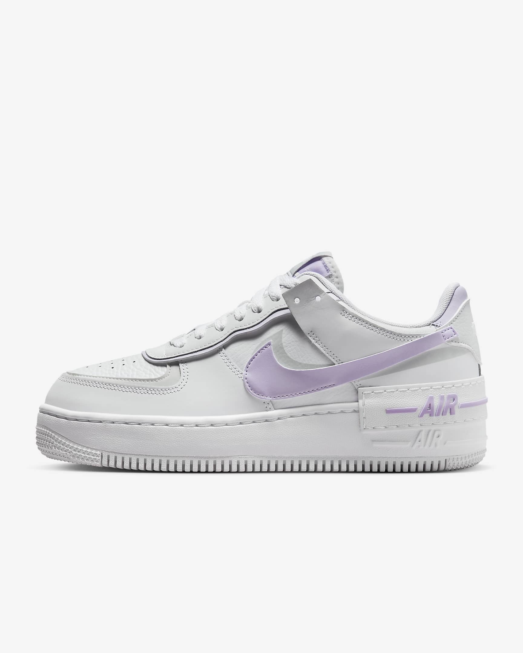 Dámská bota Nike Air Force 1 Shadow - Bílá/Photon Dust/Bílá/Lilac Bloom